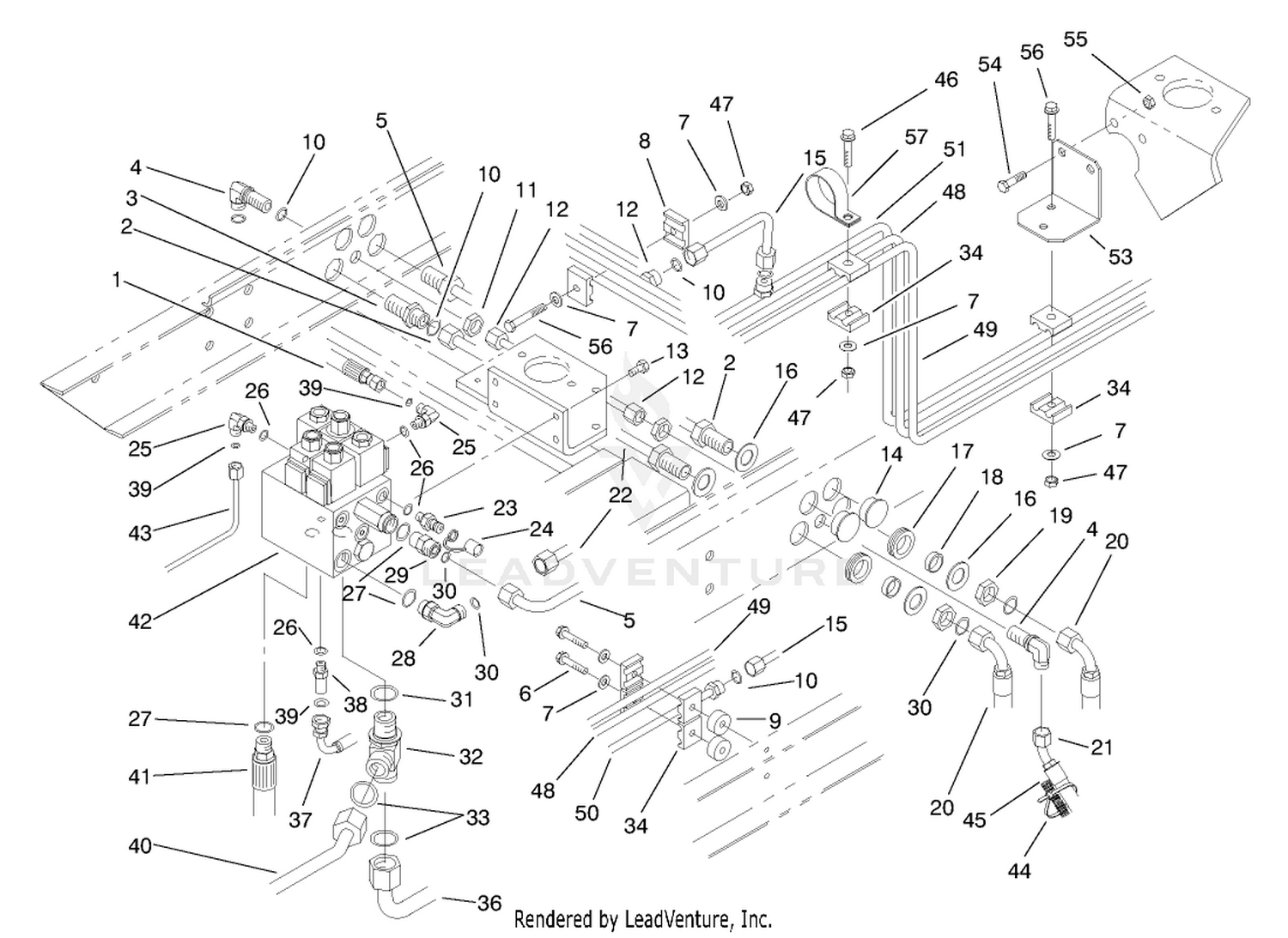 Rear Hydraulic Manifold Block  Tubes