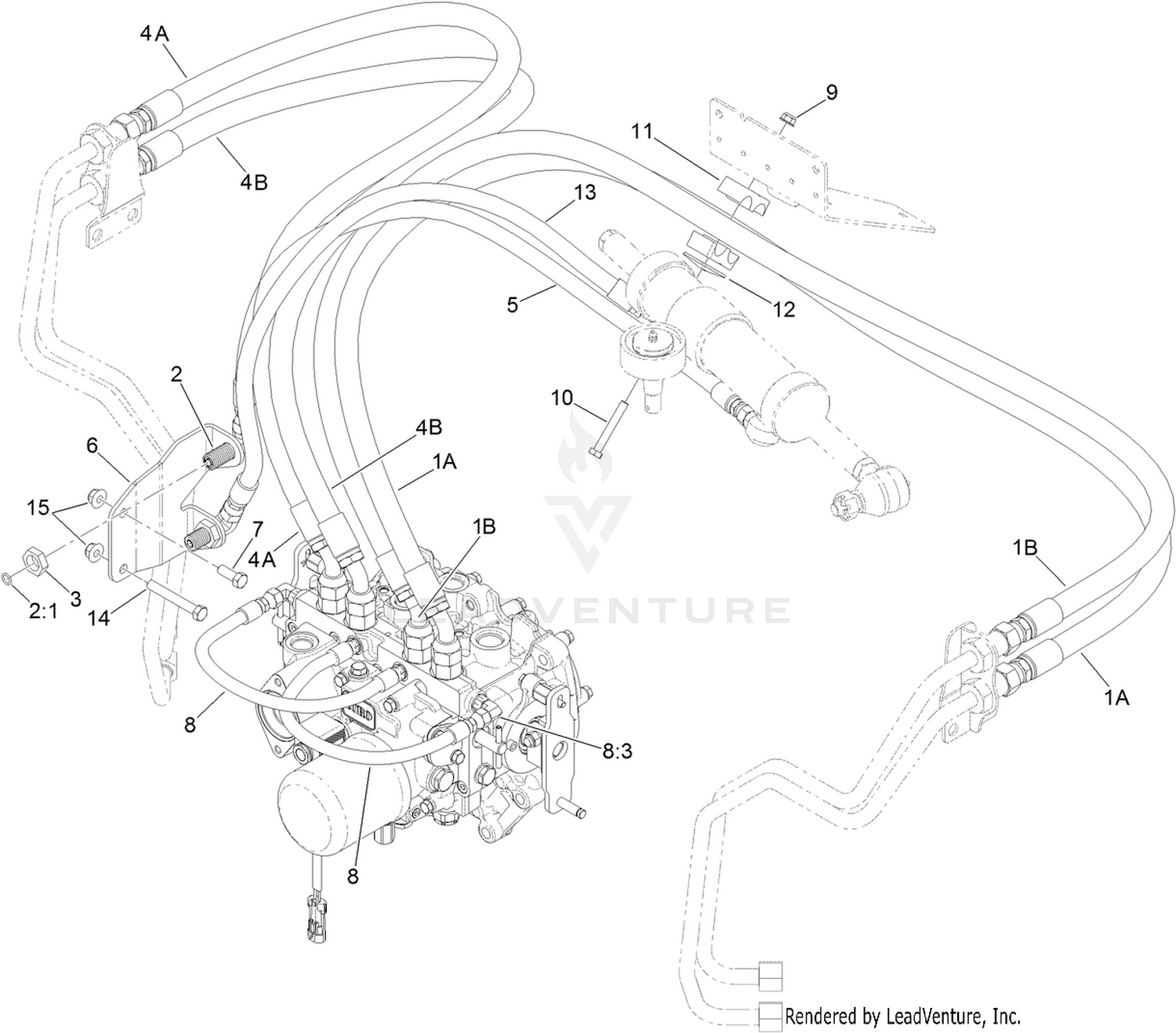2 Wheel Drive Hydraulic Hose Assembly