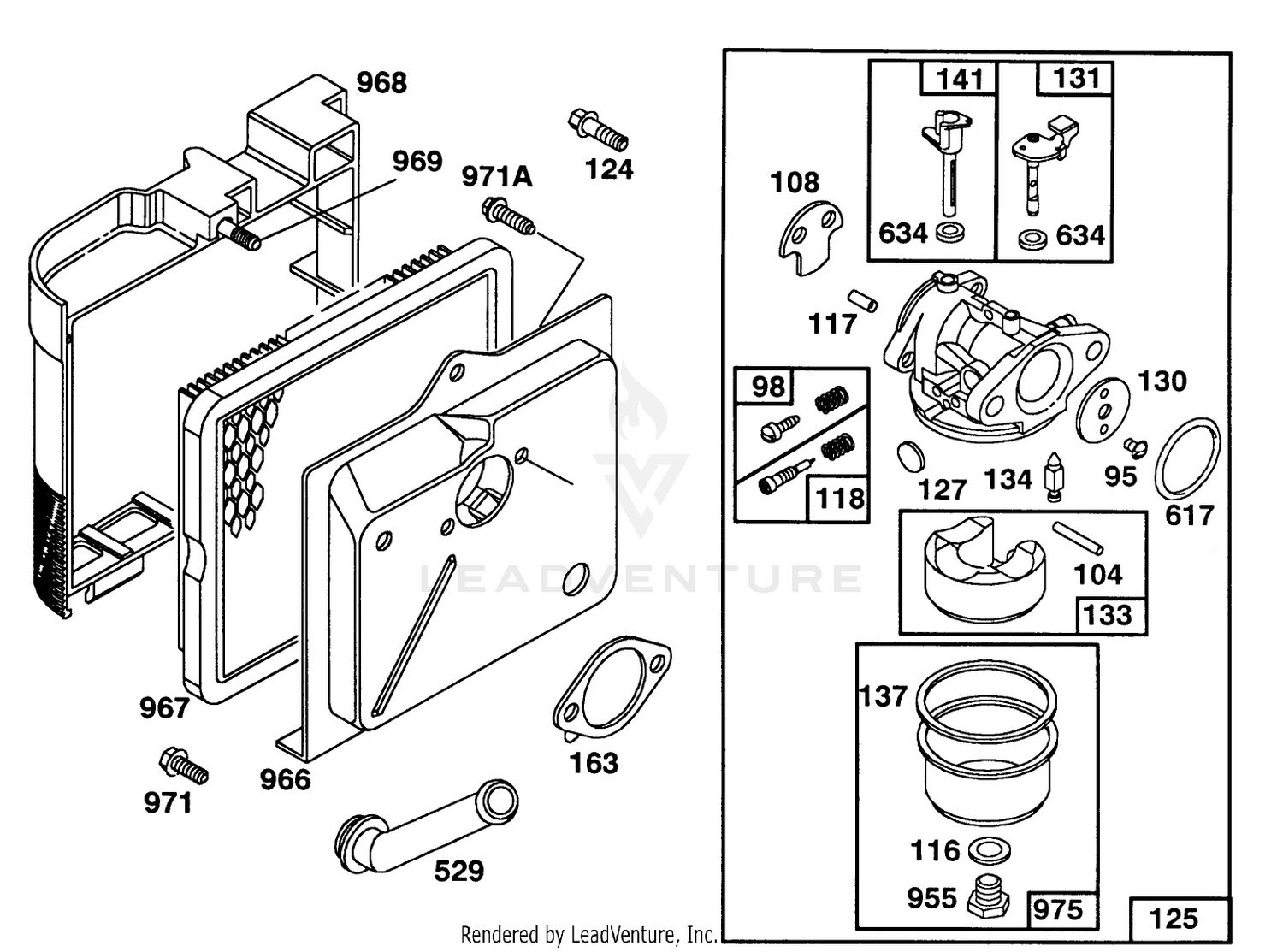 Engine Briggs  Stratton Model 124702-3115-01 3