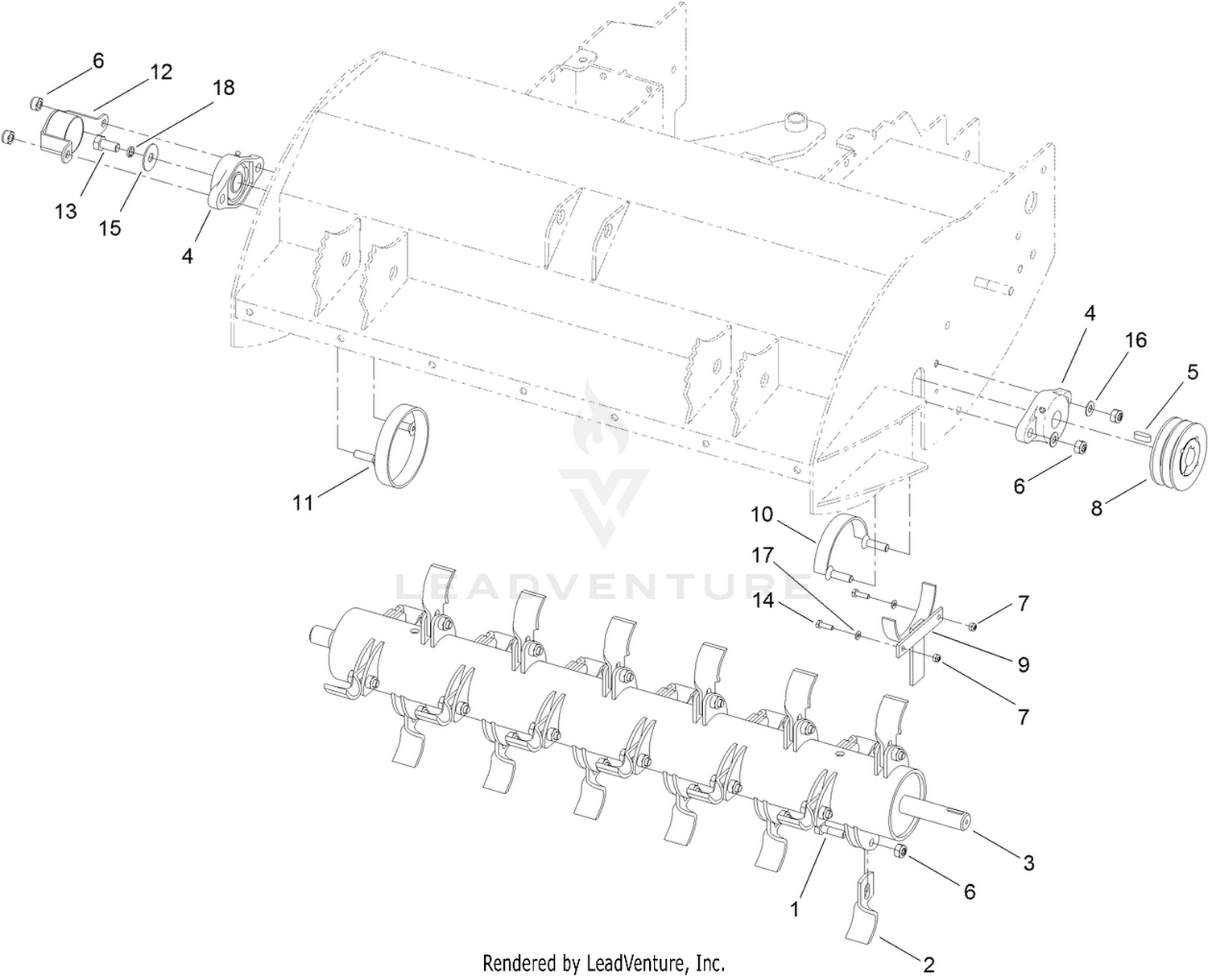 Rotor Assembly  36 Inch Flail Attachment