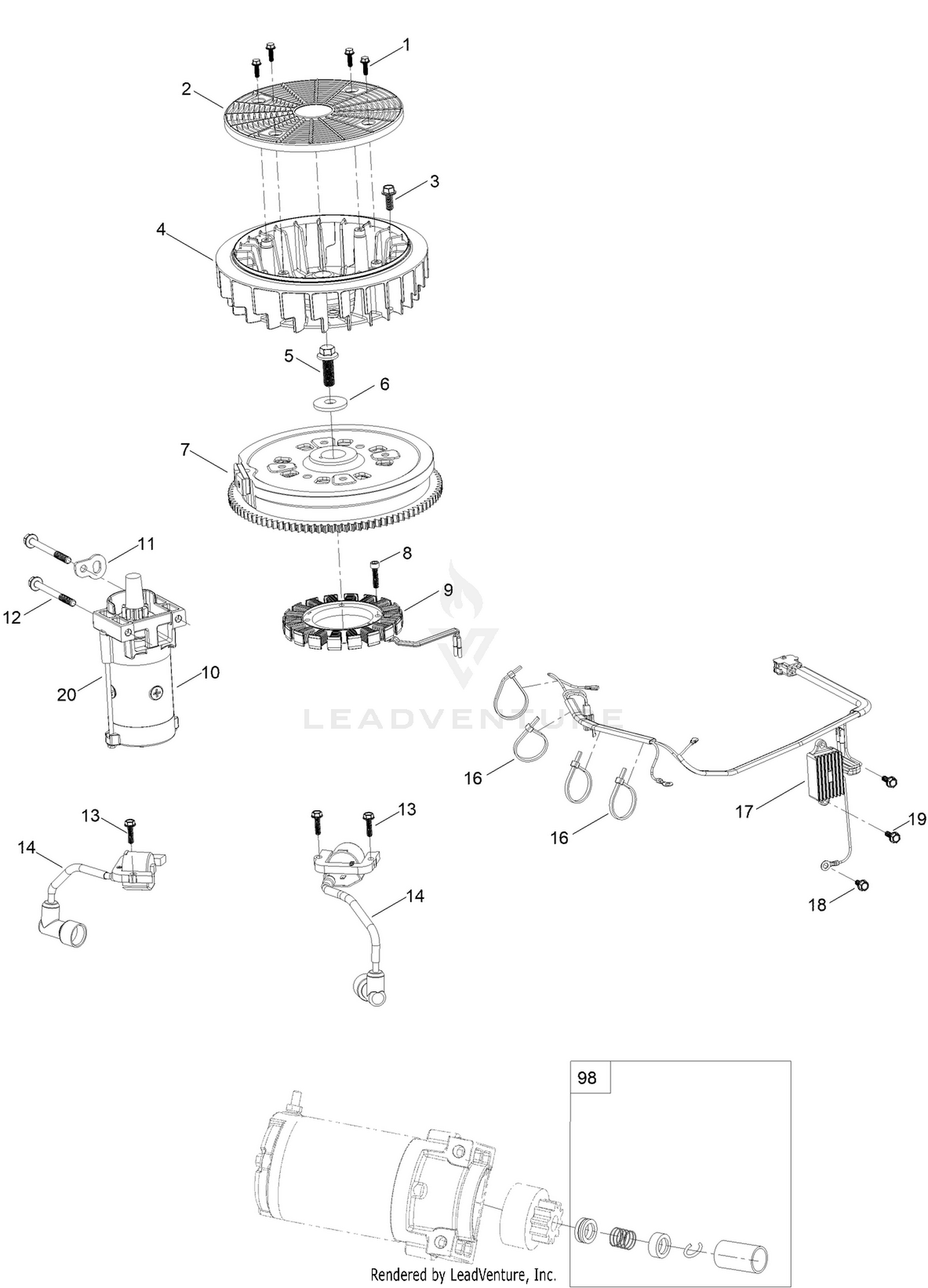 Ignition and Cooling Fan Assembly