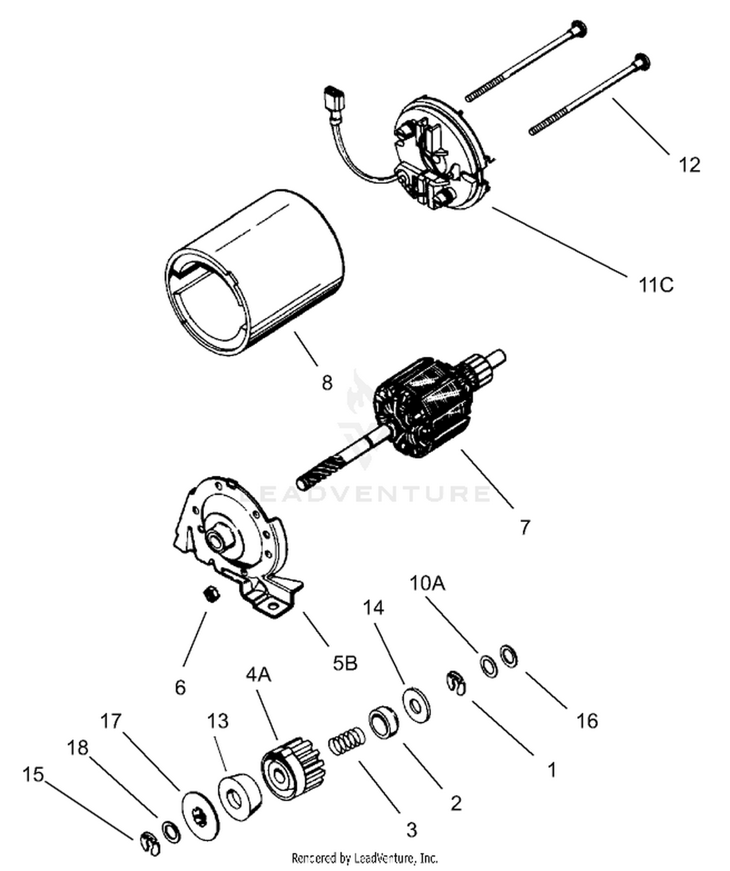 Electric Starter Kit No. 37753  Tecumseh No. LEV120-362004A