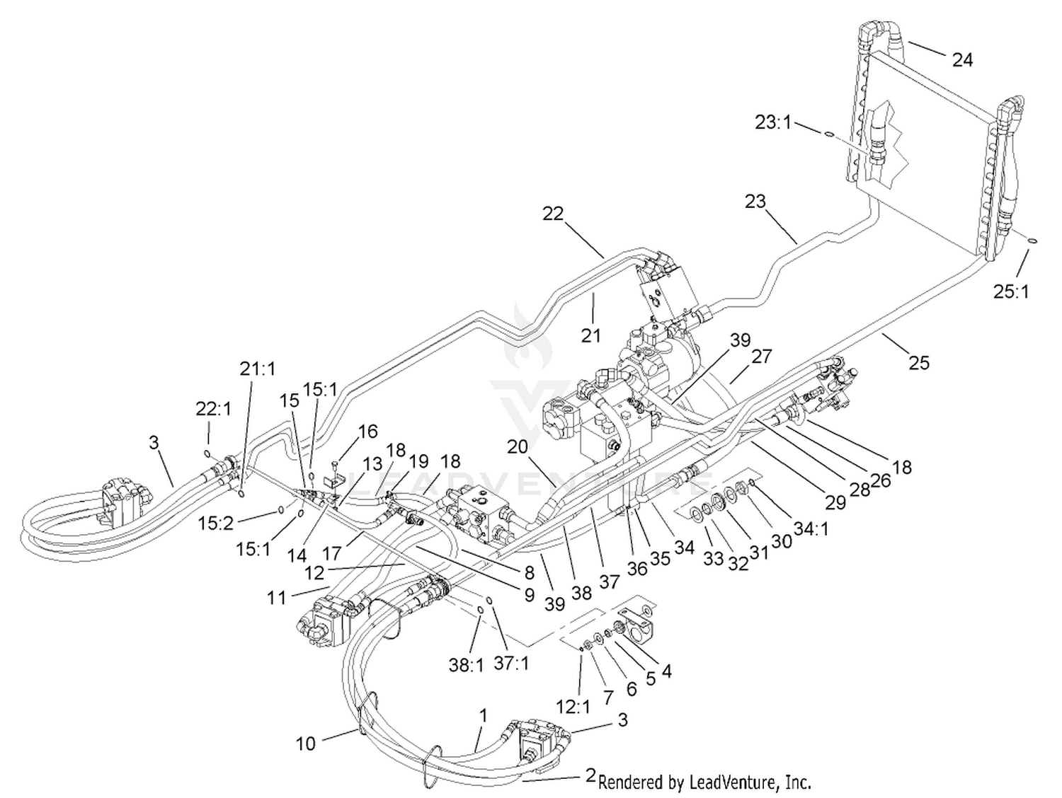 Power-Take-Off  Hydraulic Plumbing Assembly