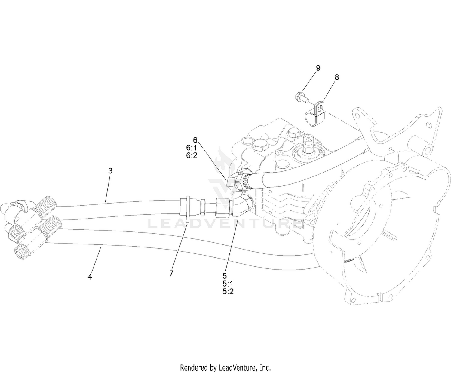 Traction Drive Hose Routing Assembly