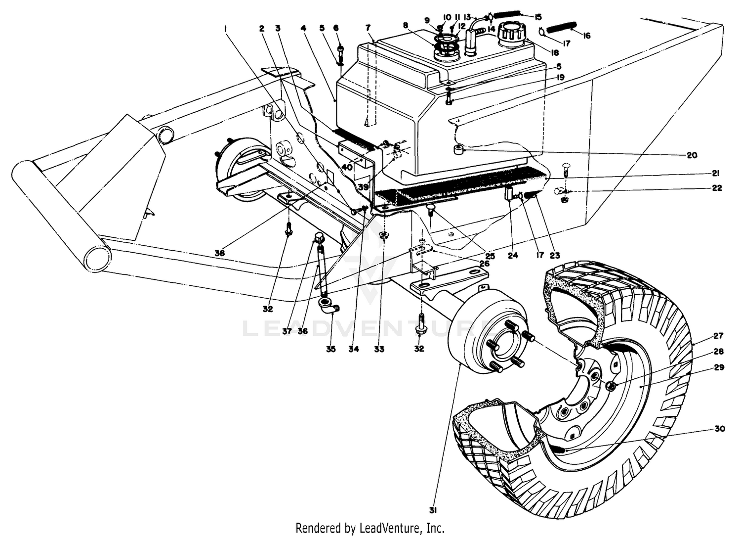Front Axle  Fuel Tank Assembly