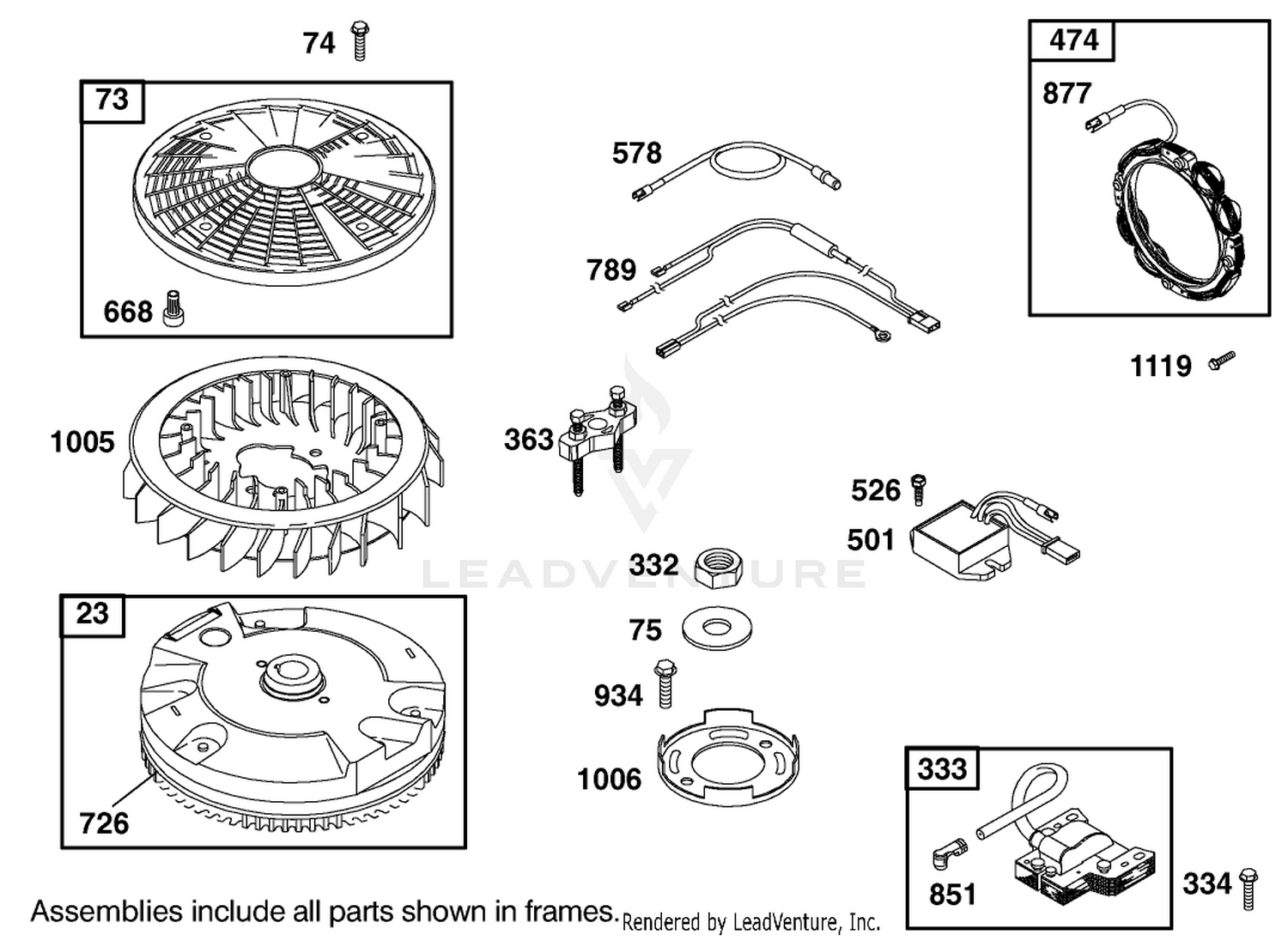 Flywheel Assembly Engine Briggs and Stratton Model 406777-0157-E1