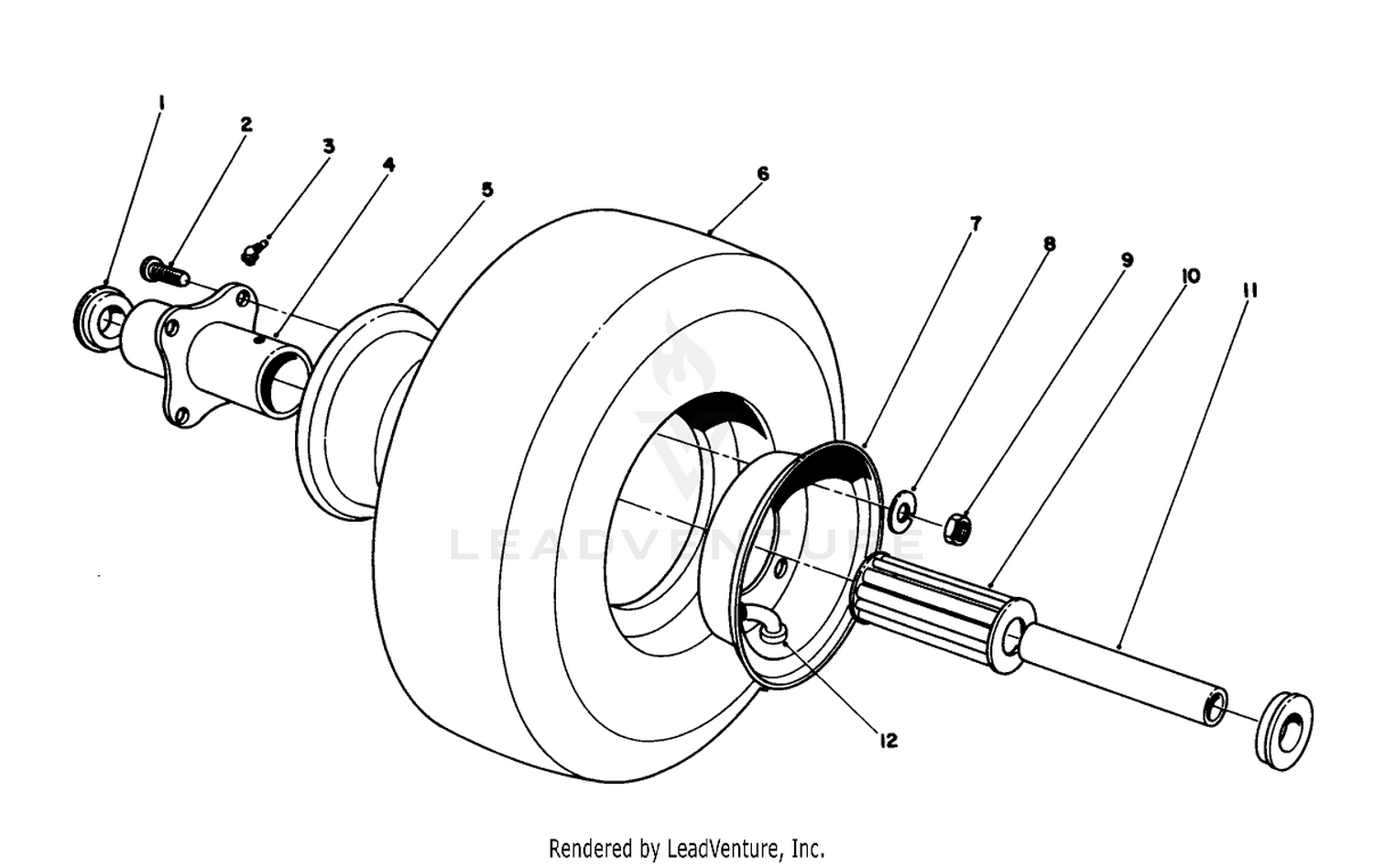 Cutting Unit Pneumatic Tire  Wheel Assembly No. 54-8810 (optional)