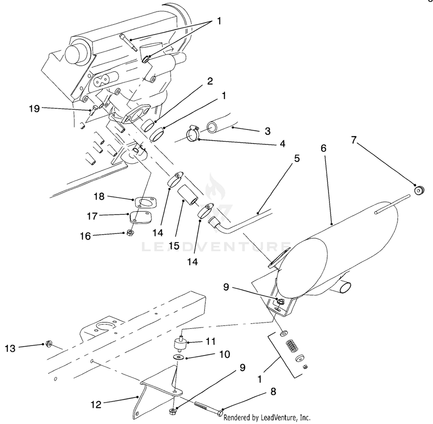 Muffler  Air Cleaner Installation Assembly
