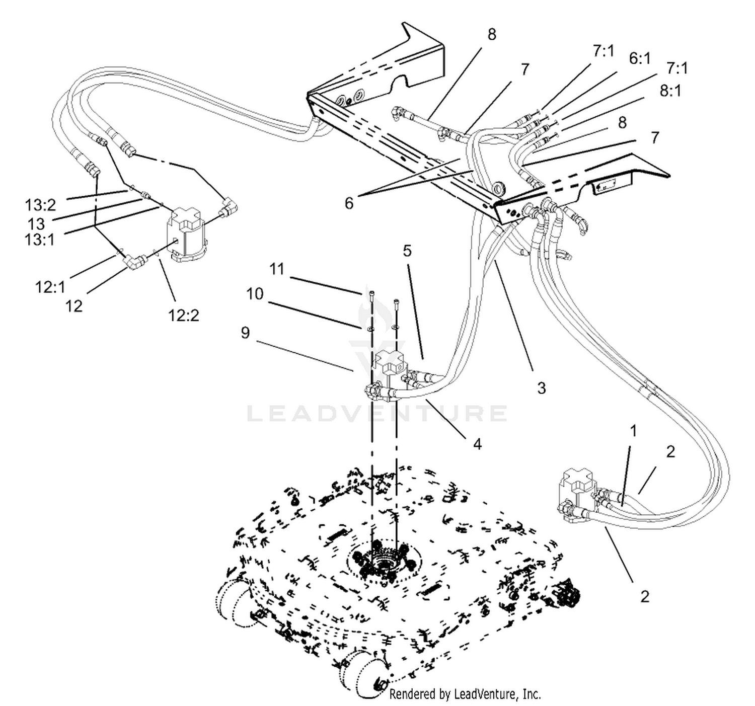 No. 1, 4 and 5 Hose Installation Assembly