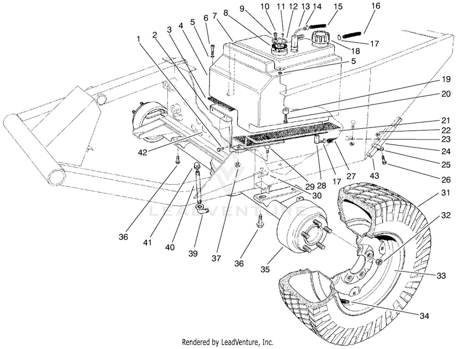 Front Axle  Fuel Tank Assembly