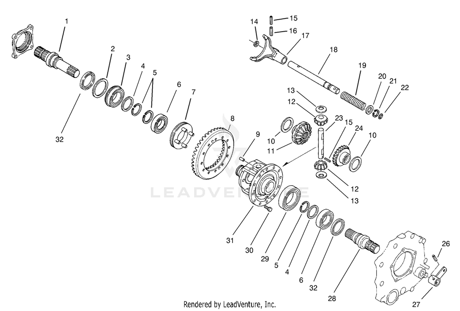 Differential Gear Assembly  Transaxle Assembly No. 105-4190 (Only on: 07218)