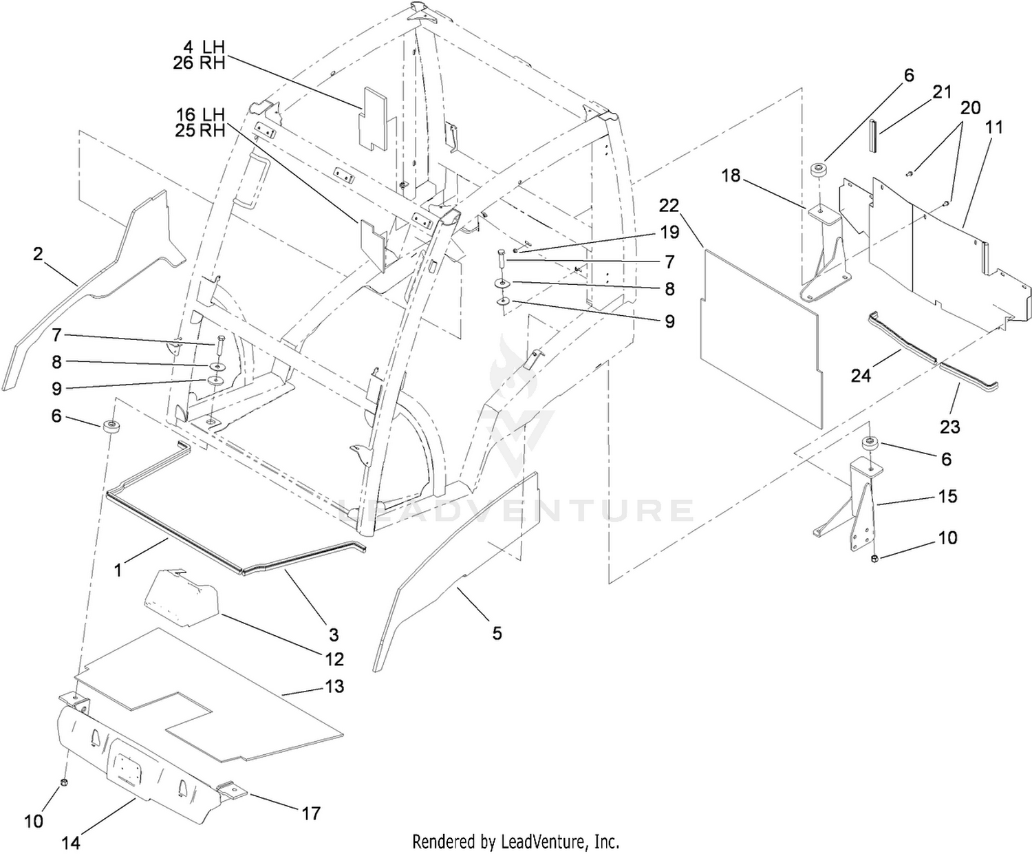 Mounting, Shielding and Upholstery Assembly