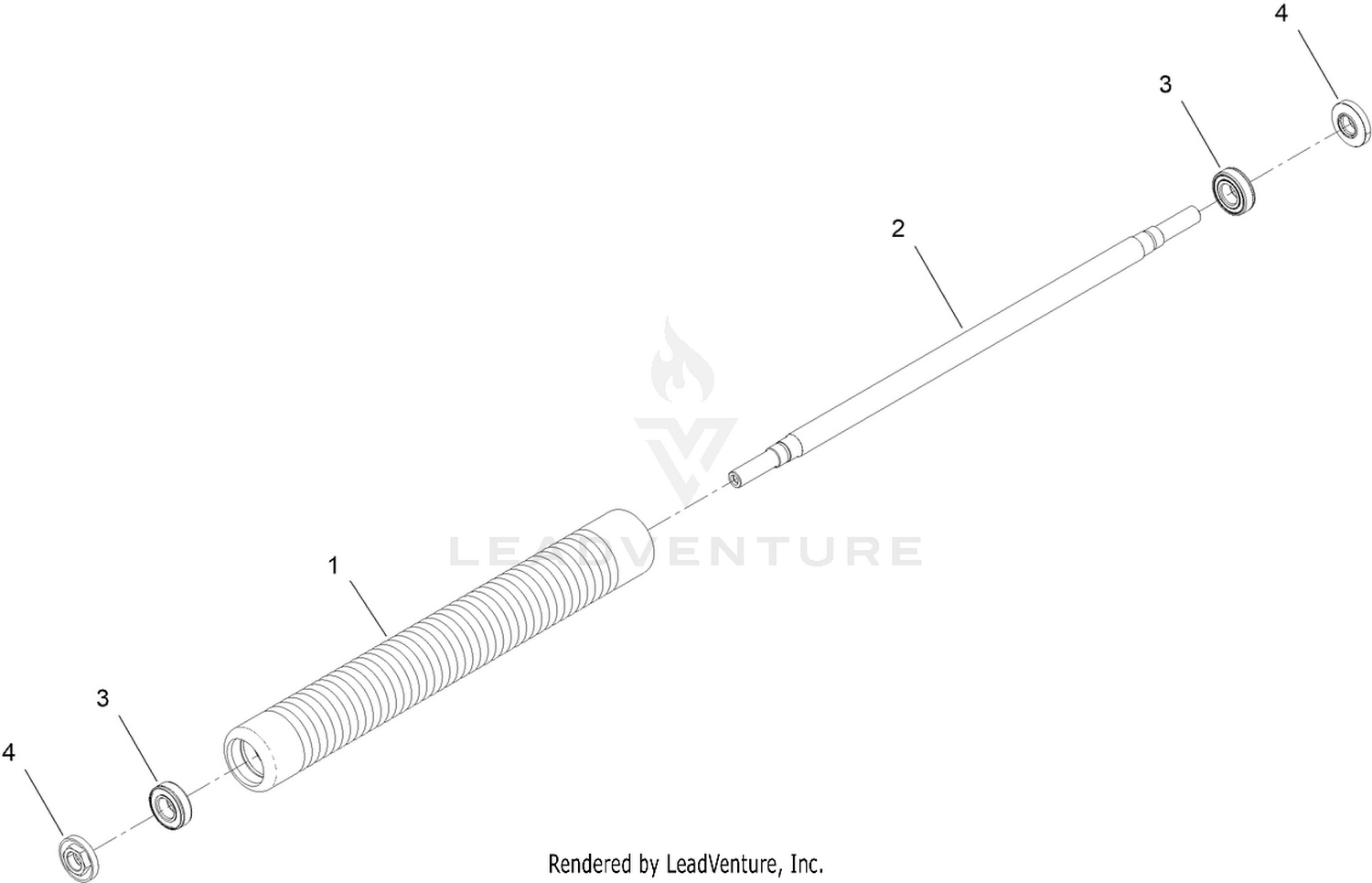 18in Interlaced Narrow Wiehle Roller Assembly
