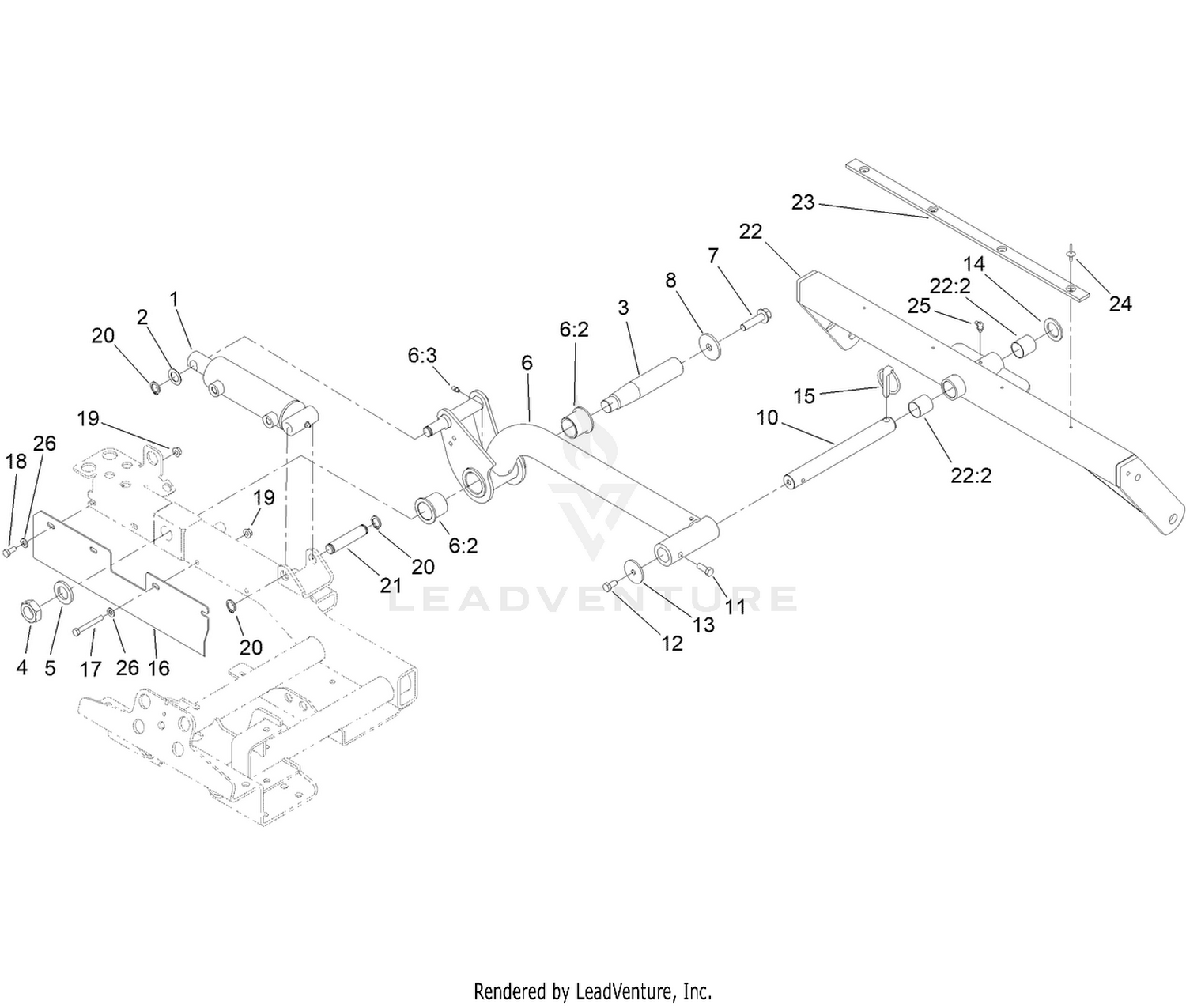 Rear Lift Arm and Carrier Frame Assembly