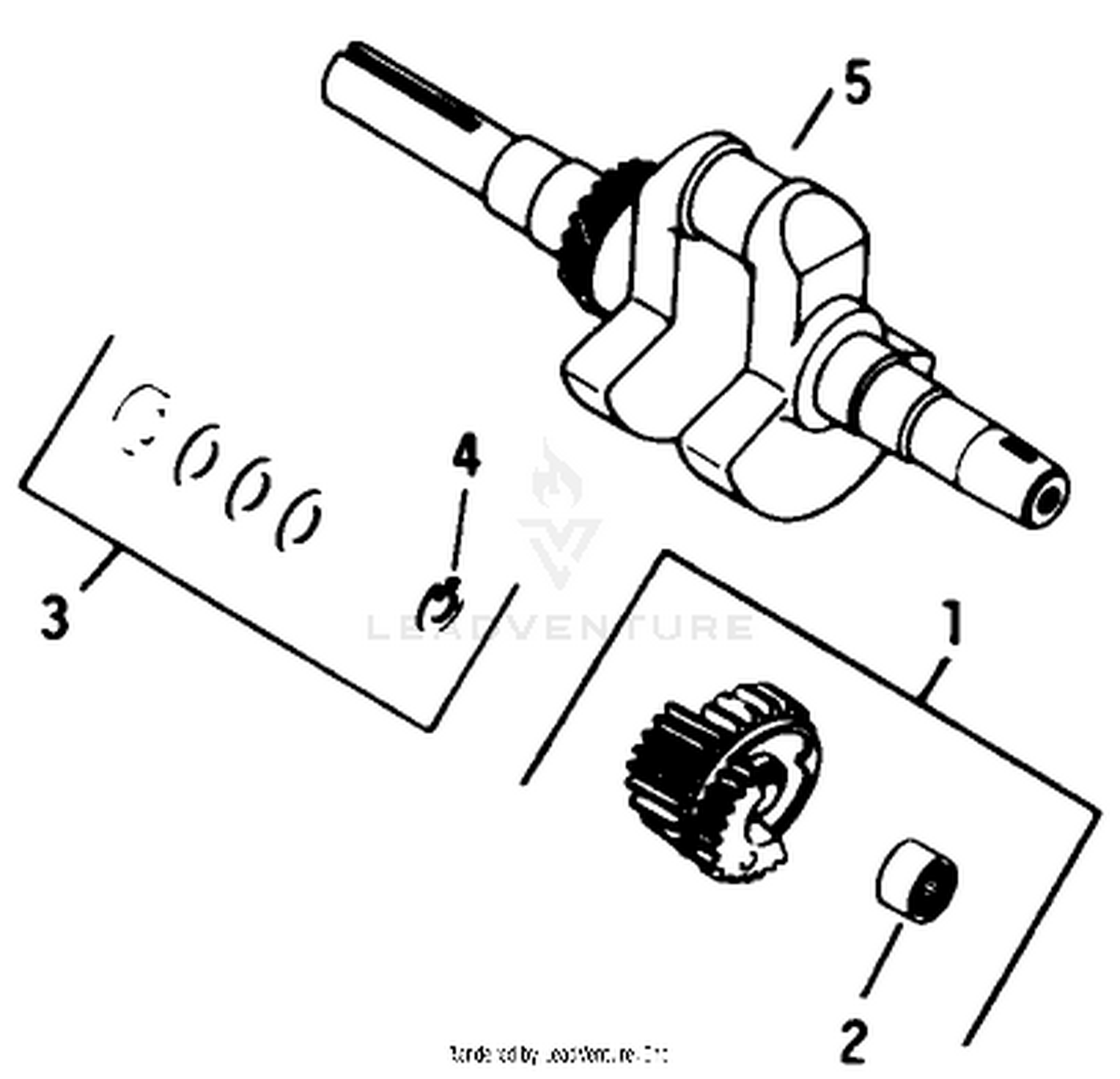 Crankshaft-Engine Model No. K321s Spec. No. 60434