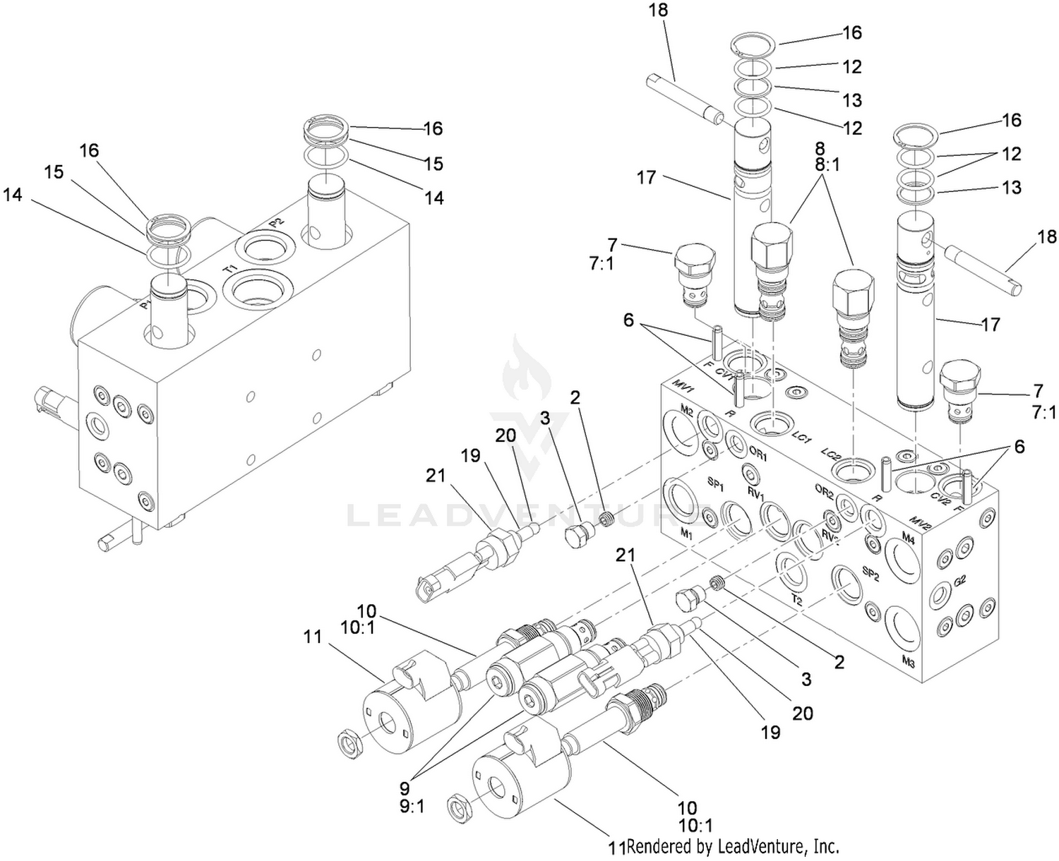 Manifold Mow Block Assembly