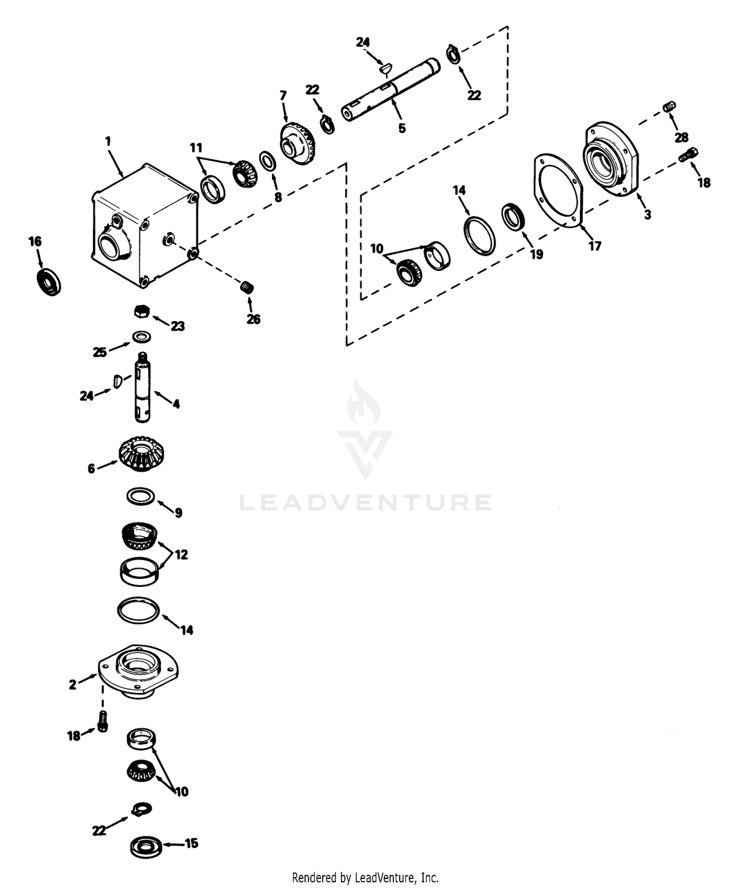 Gear Box Assembly Model No. 1100-010 (for Cutting Units Model No. 30753  30768)