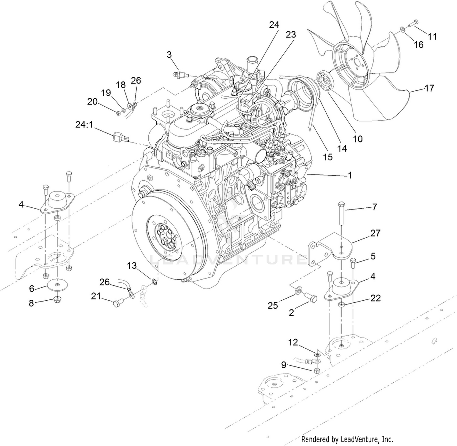 Engine Mounting and Electrical Assembly