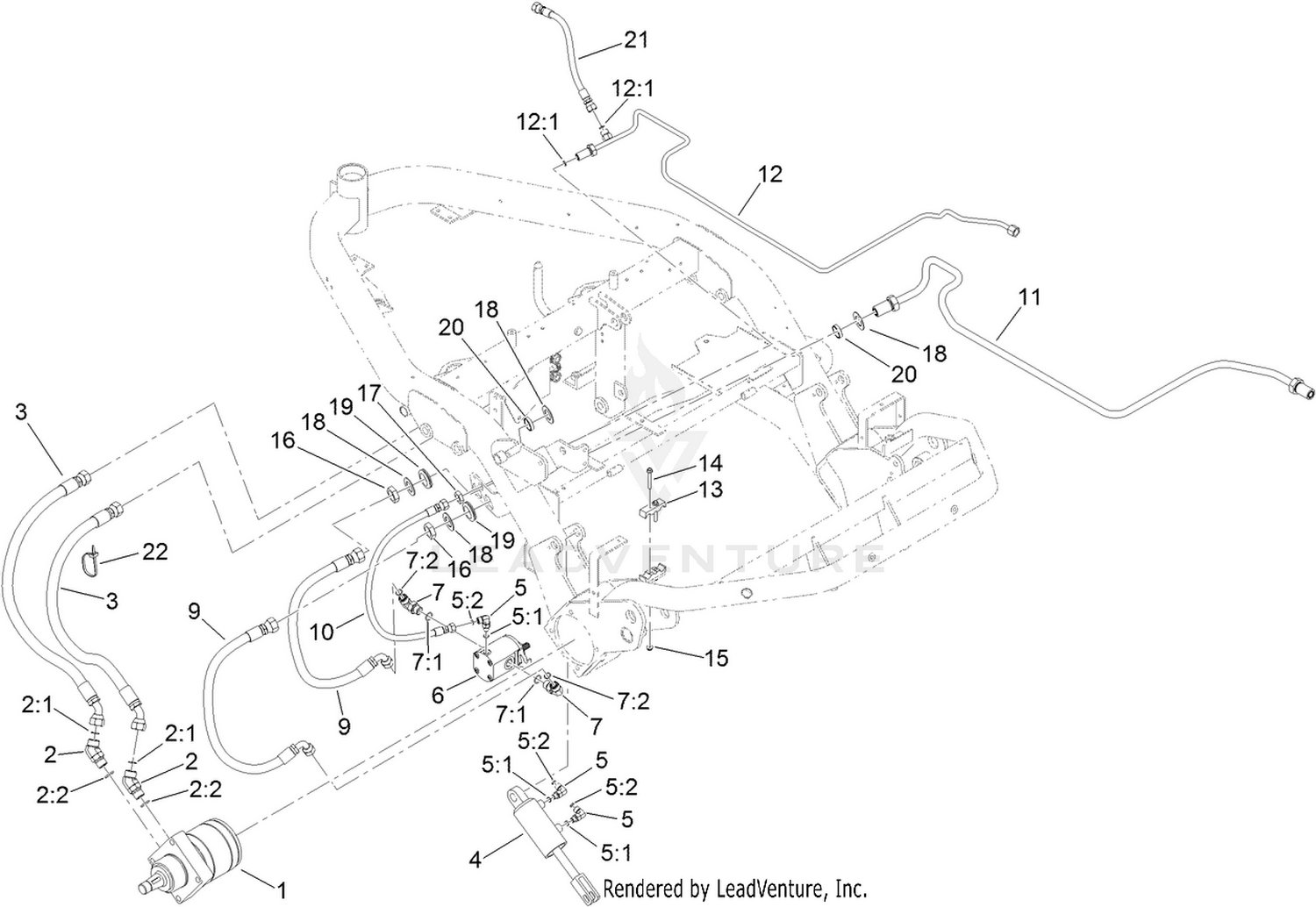Right Hand Wheel Motor and Lift Cylinder Assembly