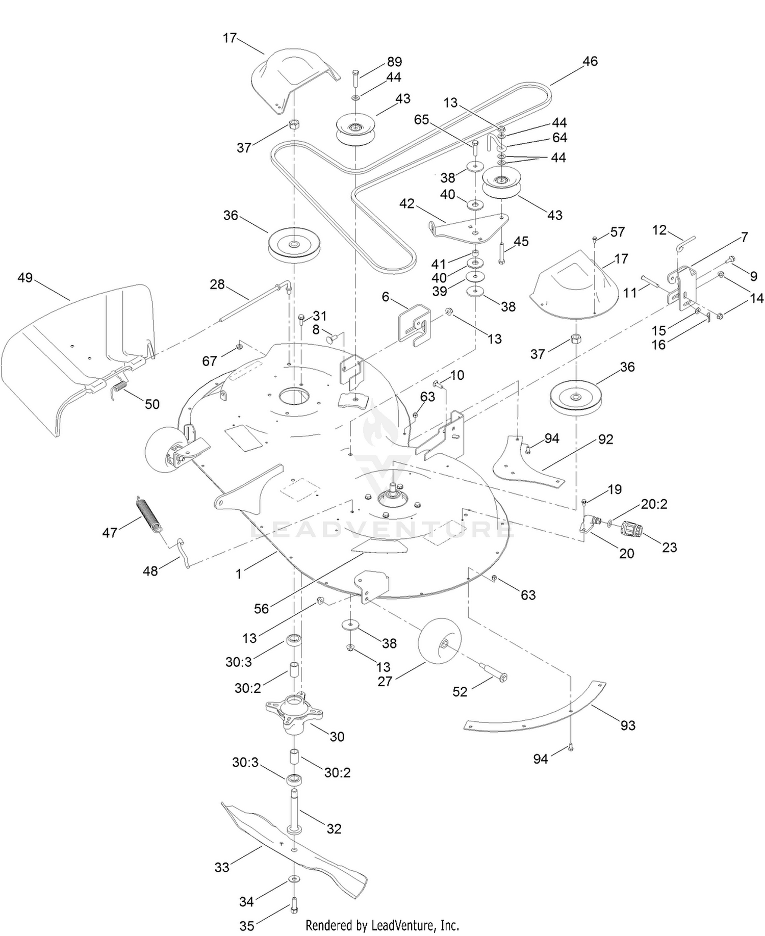 42 Inch Deck Assembly