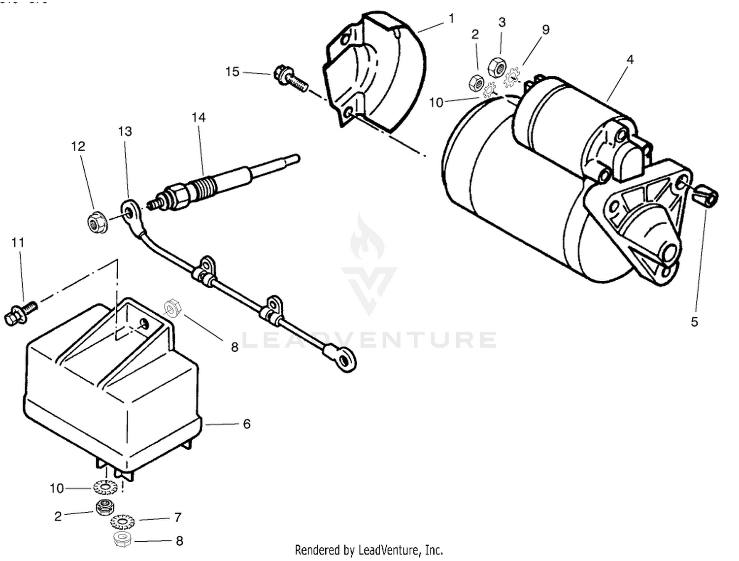 Starter and Glow Plug Assembly