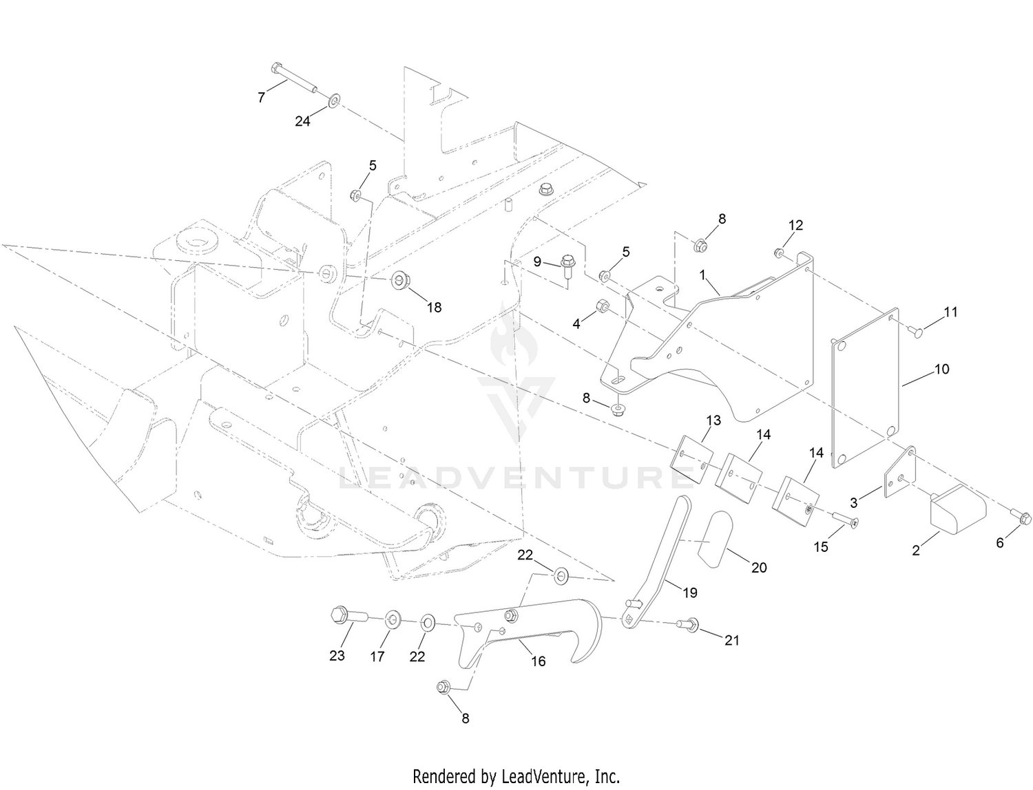 Left Hand Deck Transport Lock Assembly