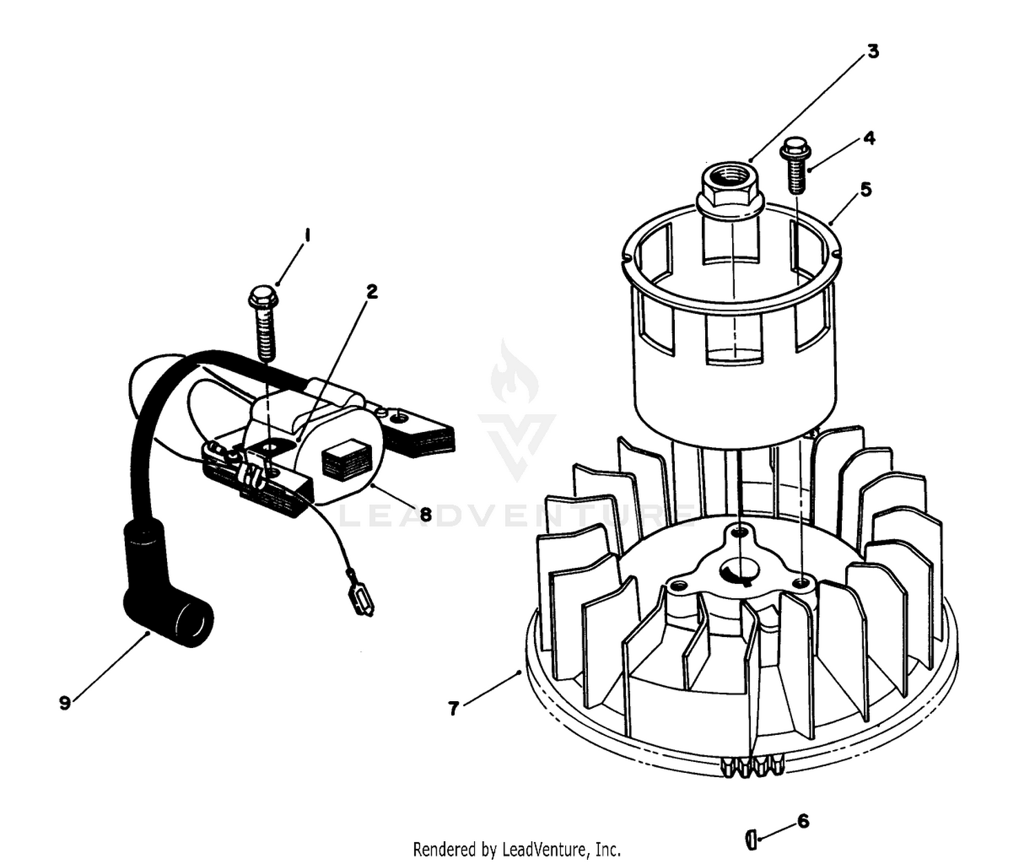 Magneto  Flywheel Assembly (engine Model No. Vmj8)