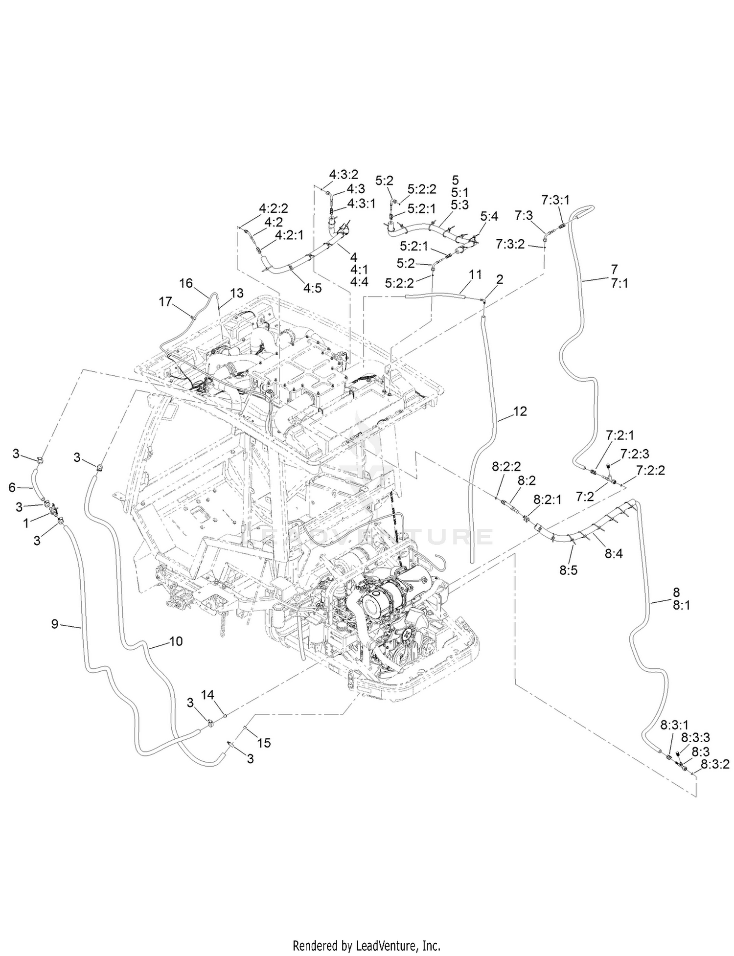 Tier 4 Engine Hose Routing Assembly