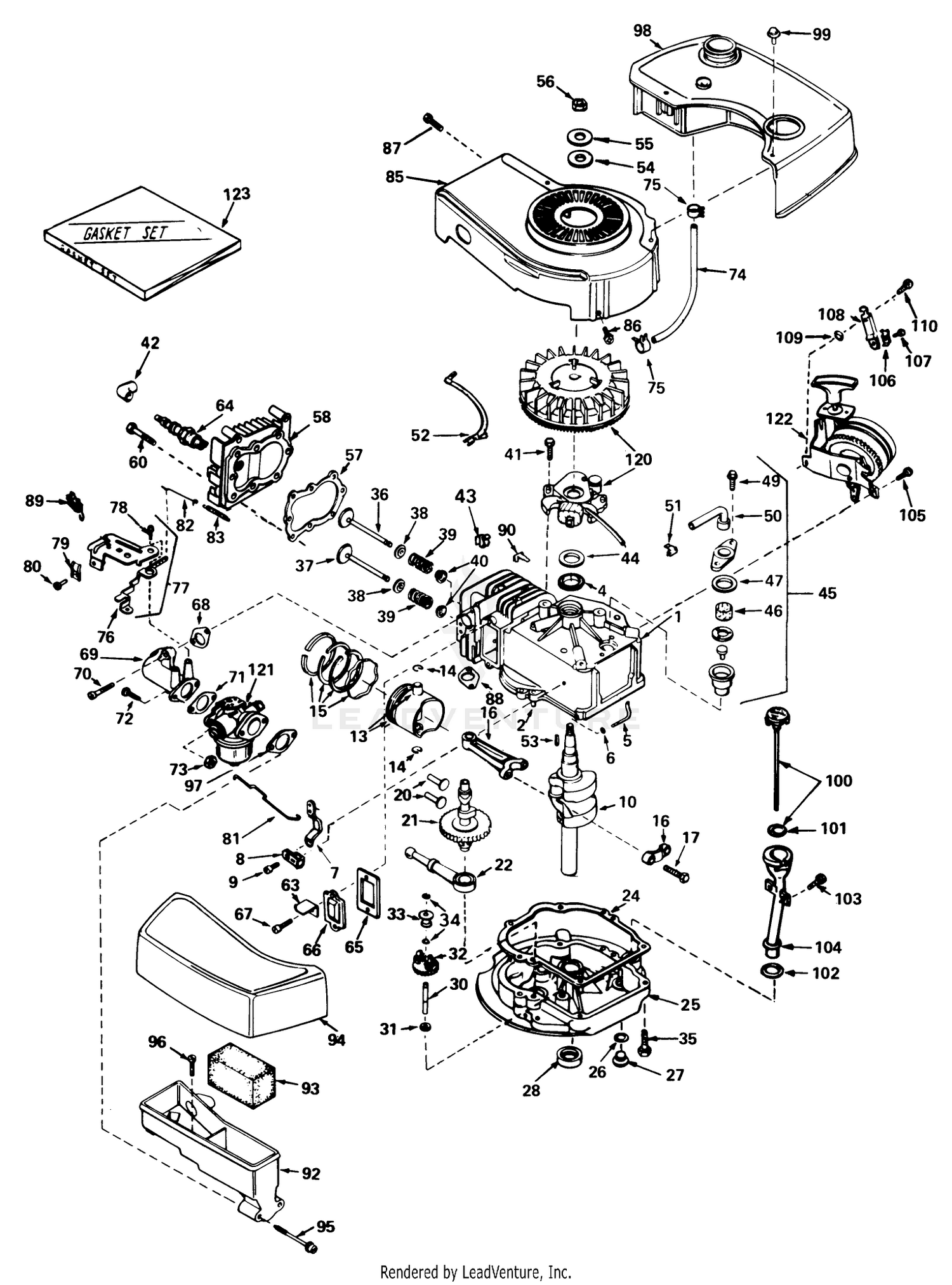 Engine Tecumseh Model Tnt 100-10049b
