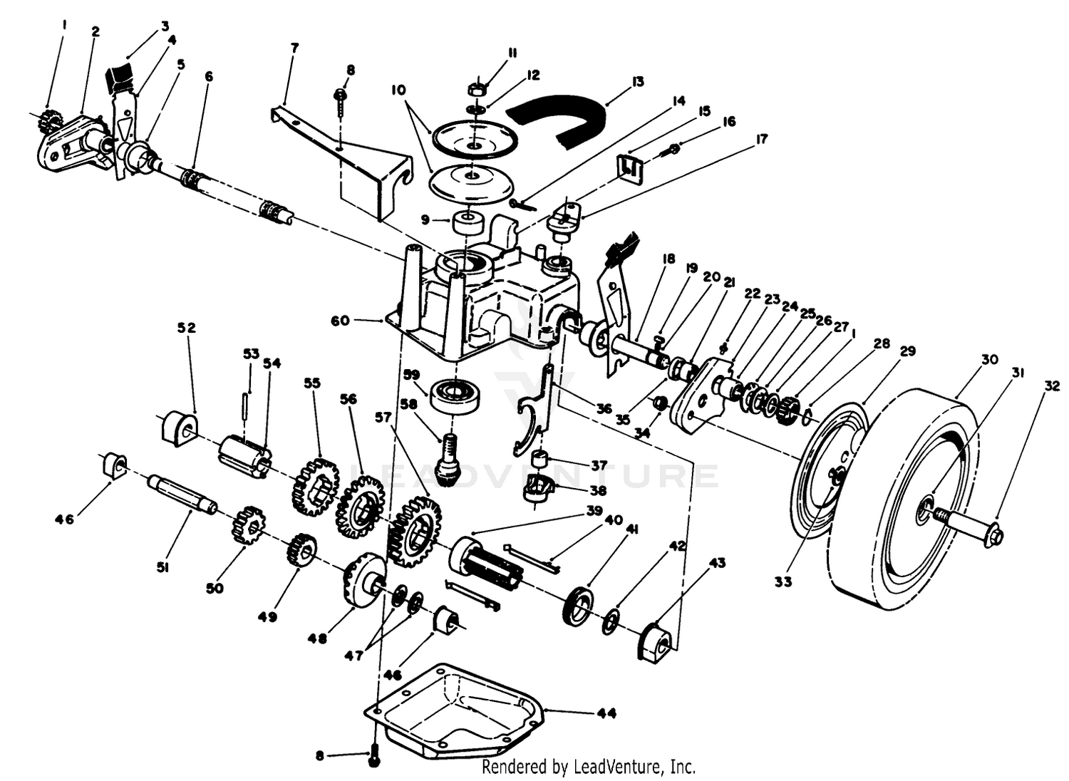 Gear Case Assembly (continued) (used On Units With Serial No. 8000001 Thru 8000851)