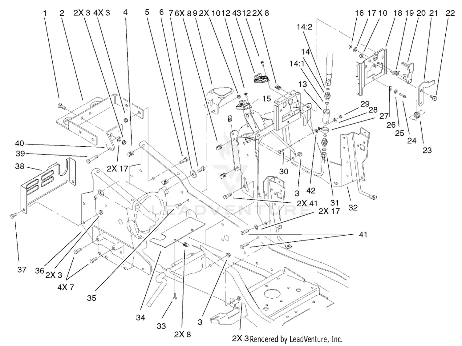 Steering Tower  Fuel Tank Supports Assembly