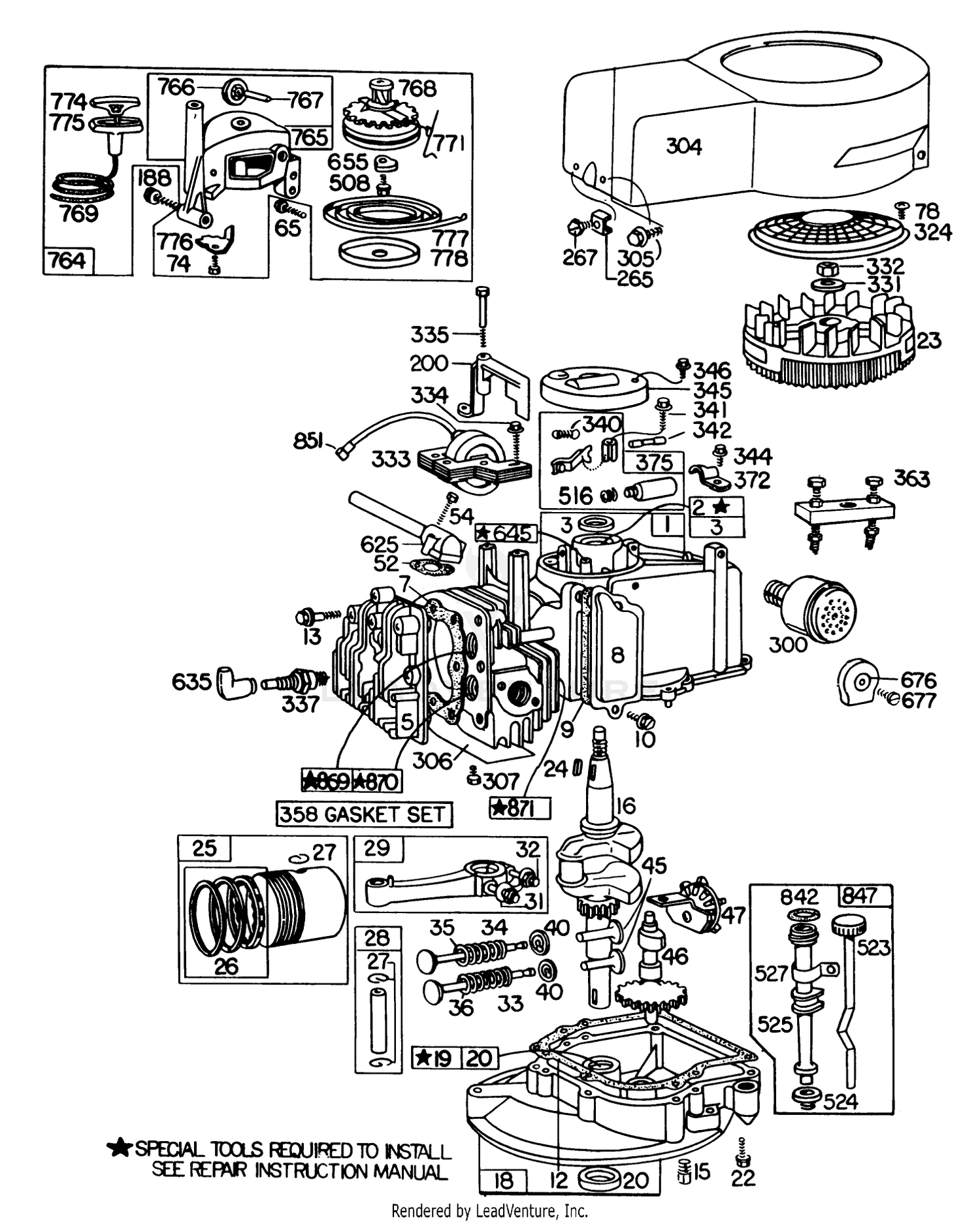Engine Briggs  Stratton Model No. 110908-0380-02