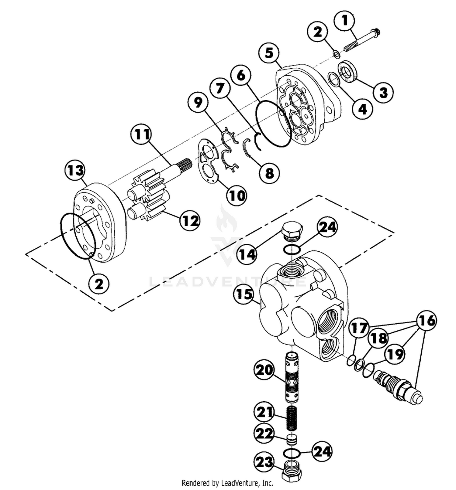 GEAR PUMP w/FLOW DIVIDER (41785)