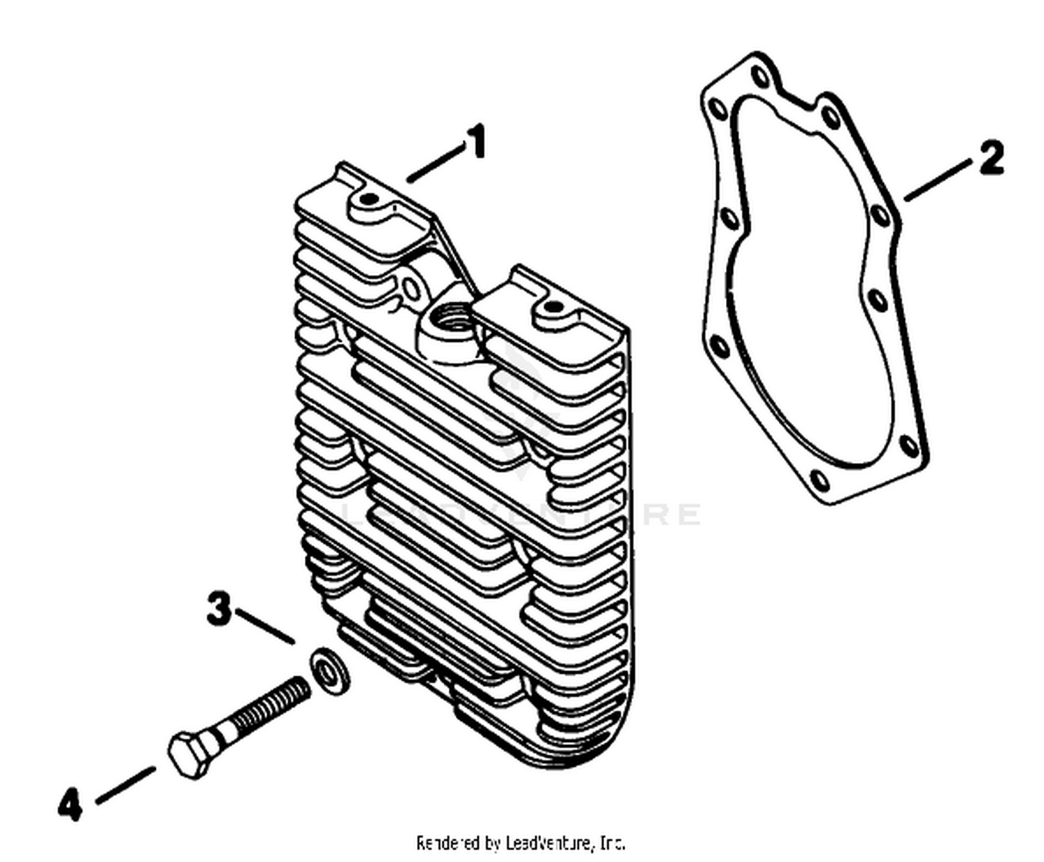 Cylinder Head-Engine Kohler Model No. Kt17qs Type No. 24324