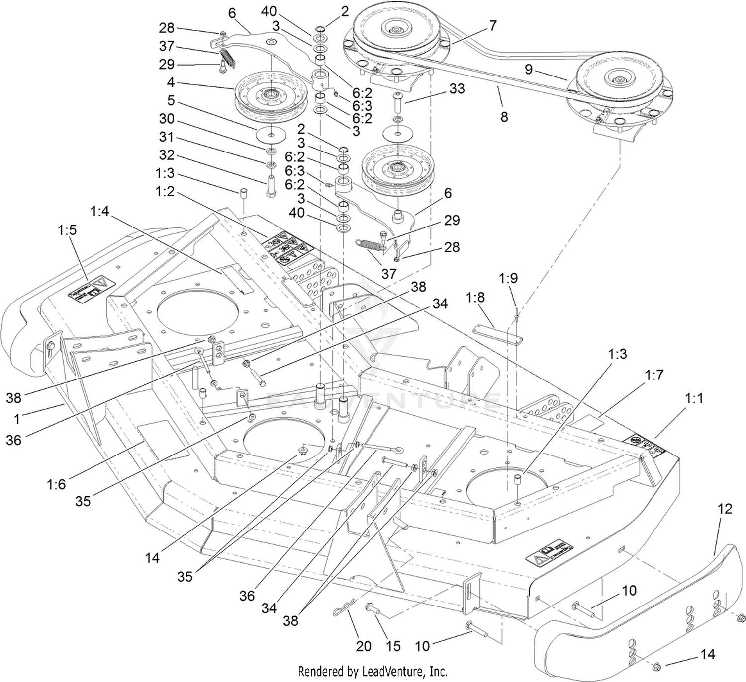 Front Deck, Idler and Skid Assembly