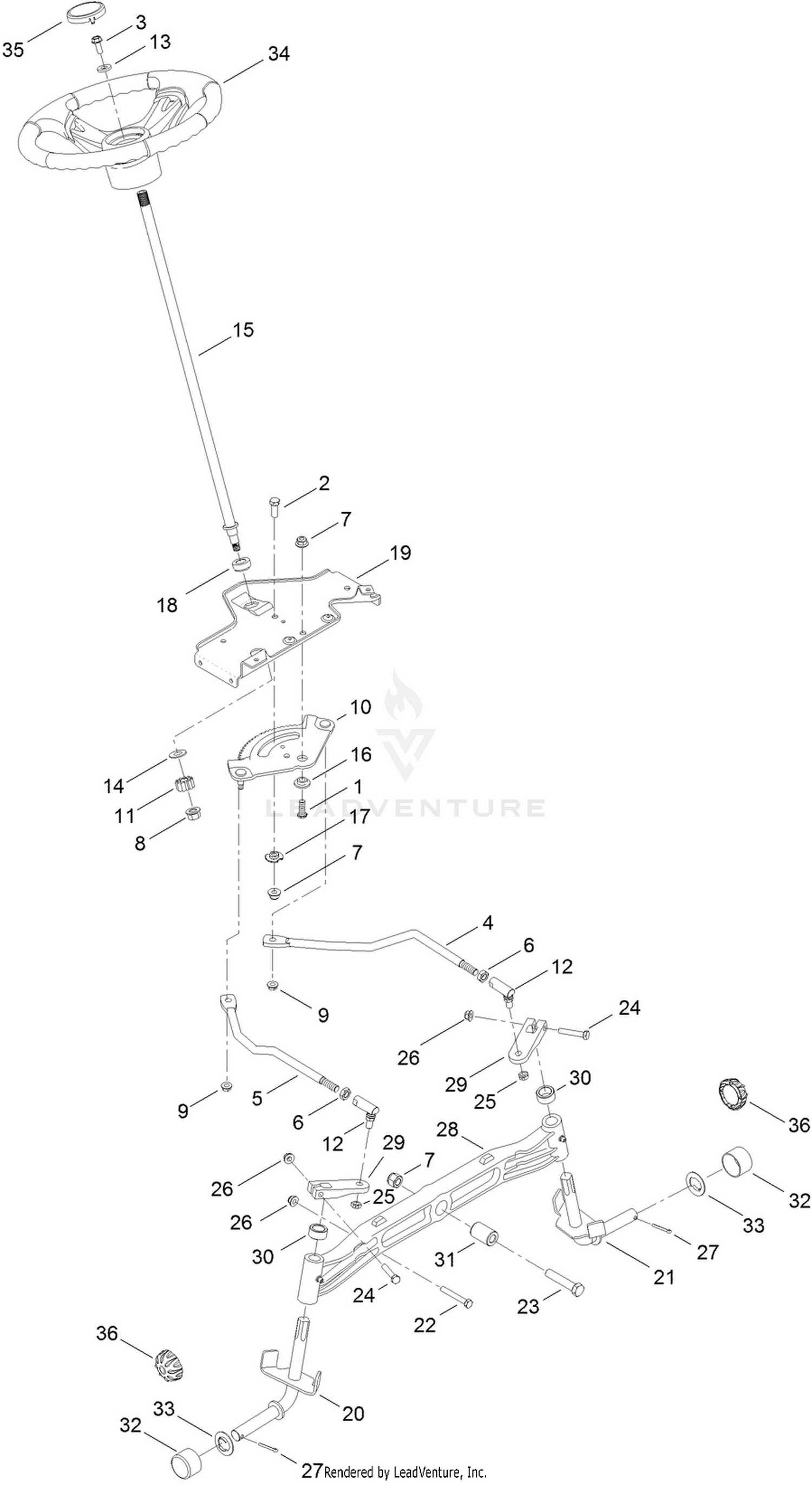Steering and Front Axle Assembly