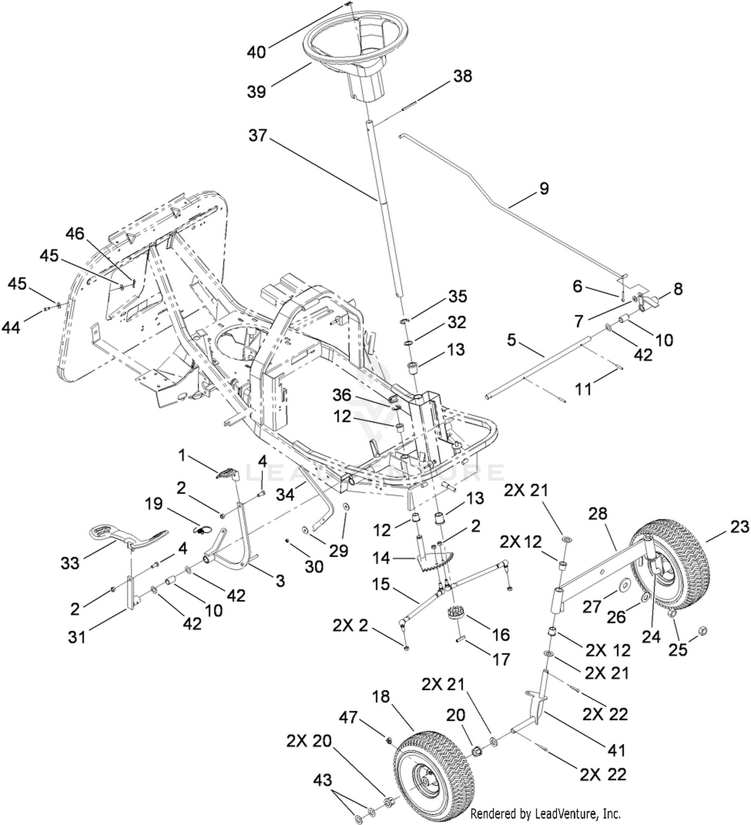 Front Axle and Steering Assembly
