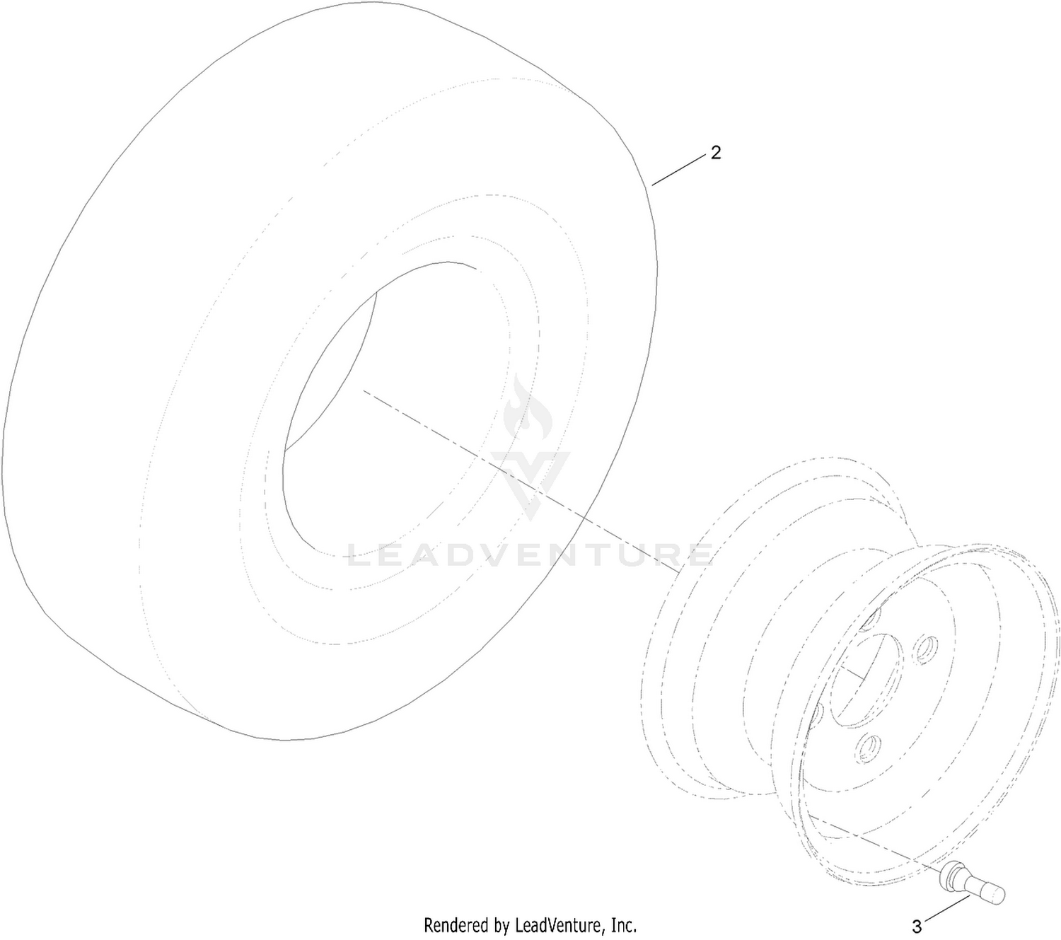 2 Ply Wheel and Tire Assembly No. 131-3670