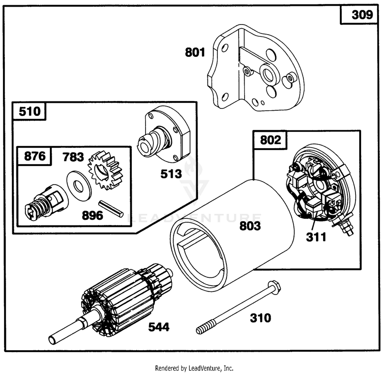 Engine Briggs  Stratton Model 283707-0160-01 7