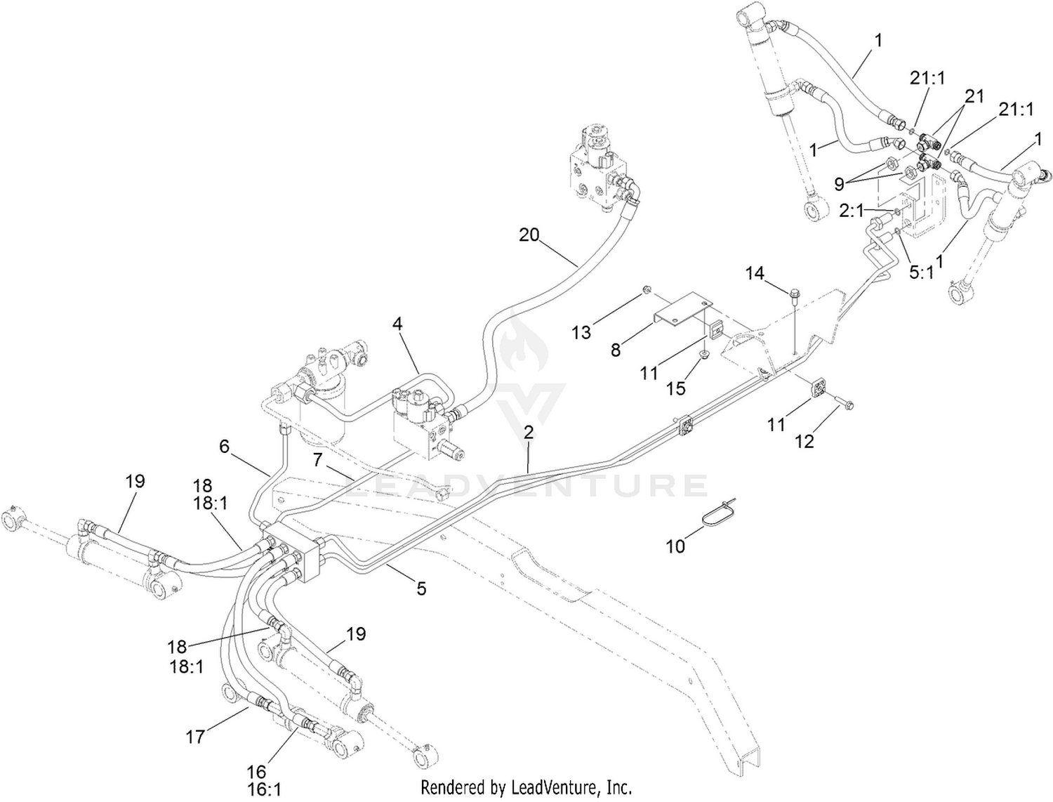 Deck Lift Hydraulic Lift Circuit Assembly