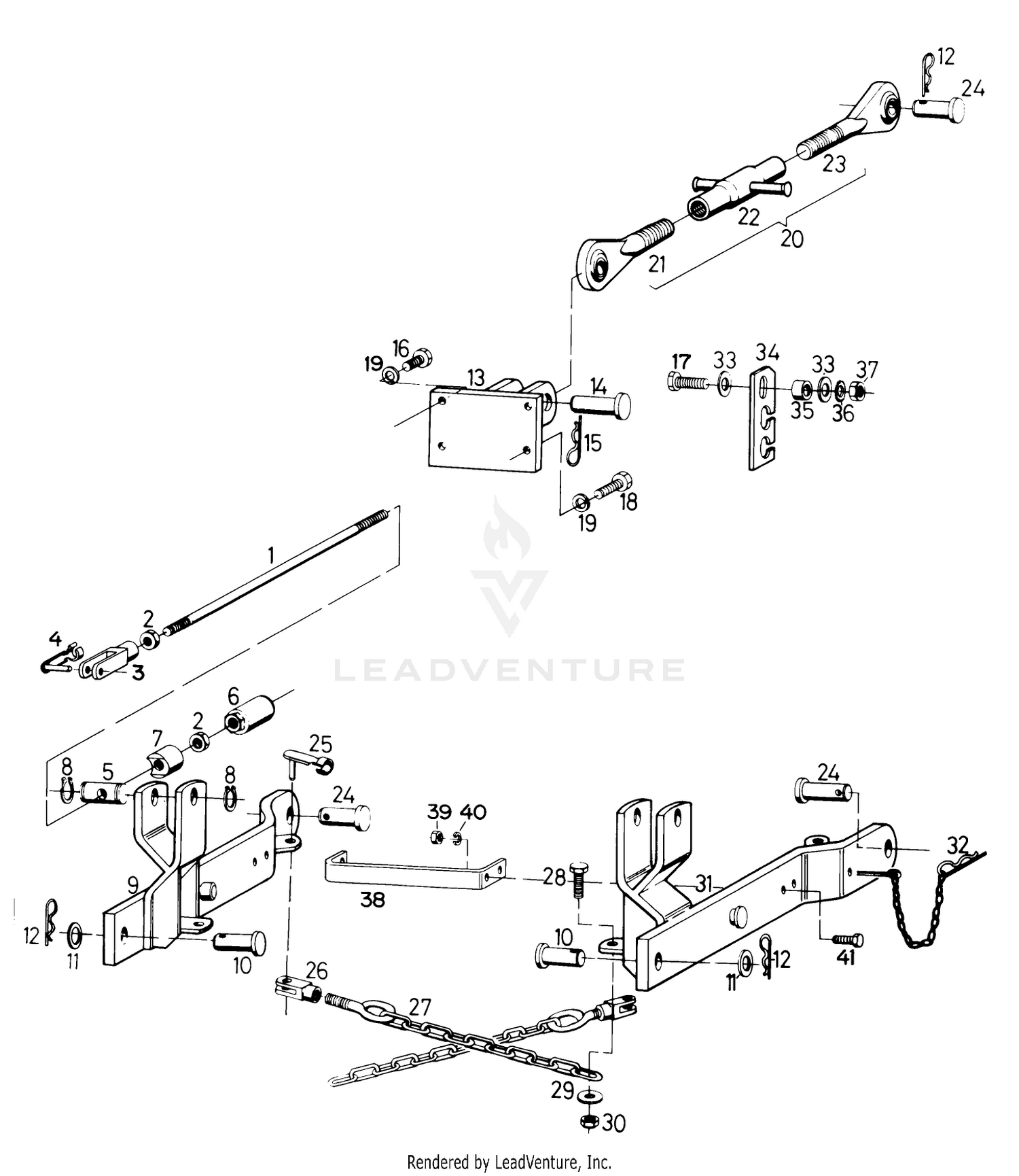 Parts List For 3-Point Hitch Factory Order Number 8-5401