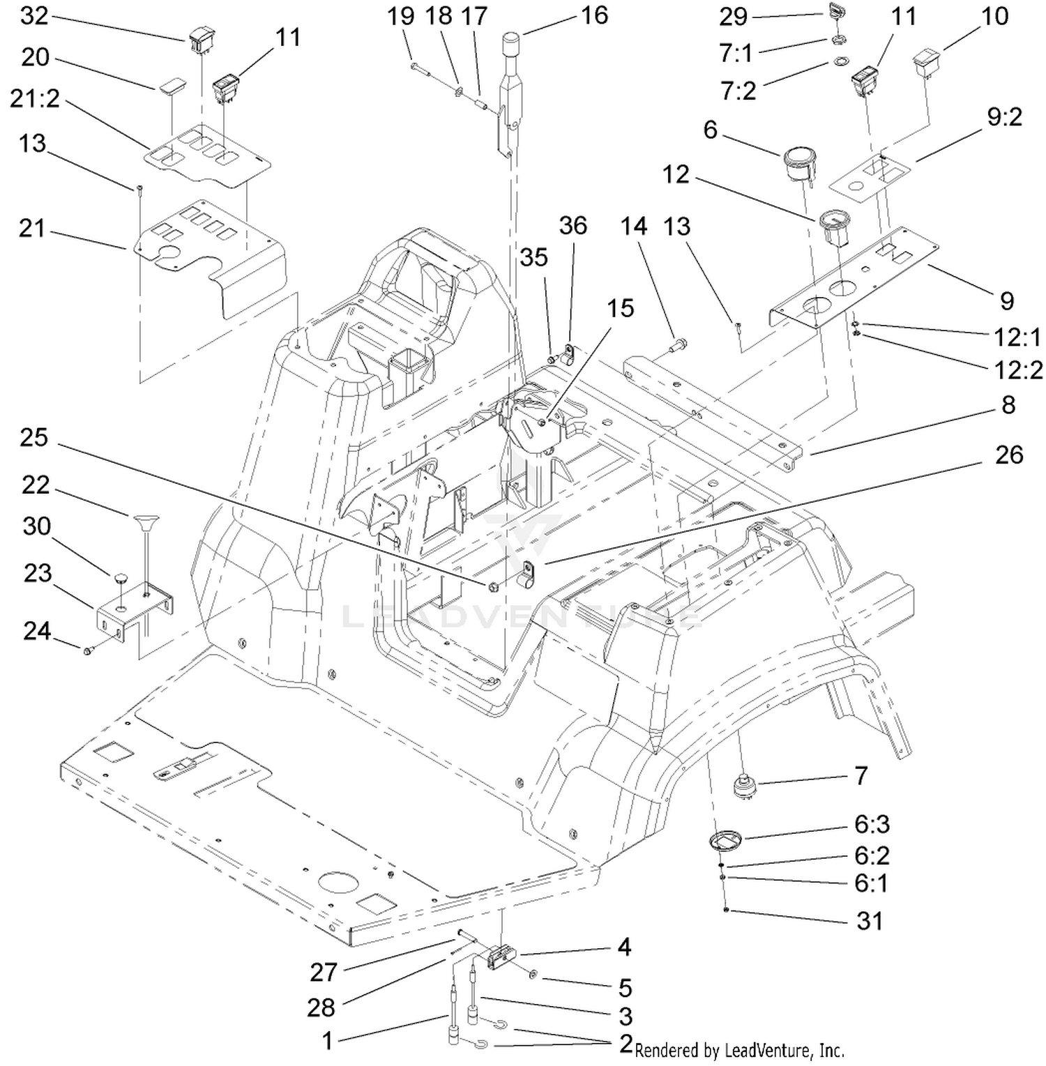 Parking Brake and Console Assembly