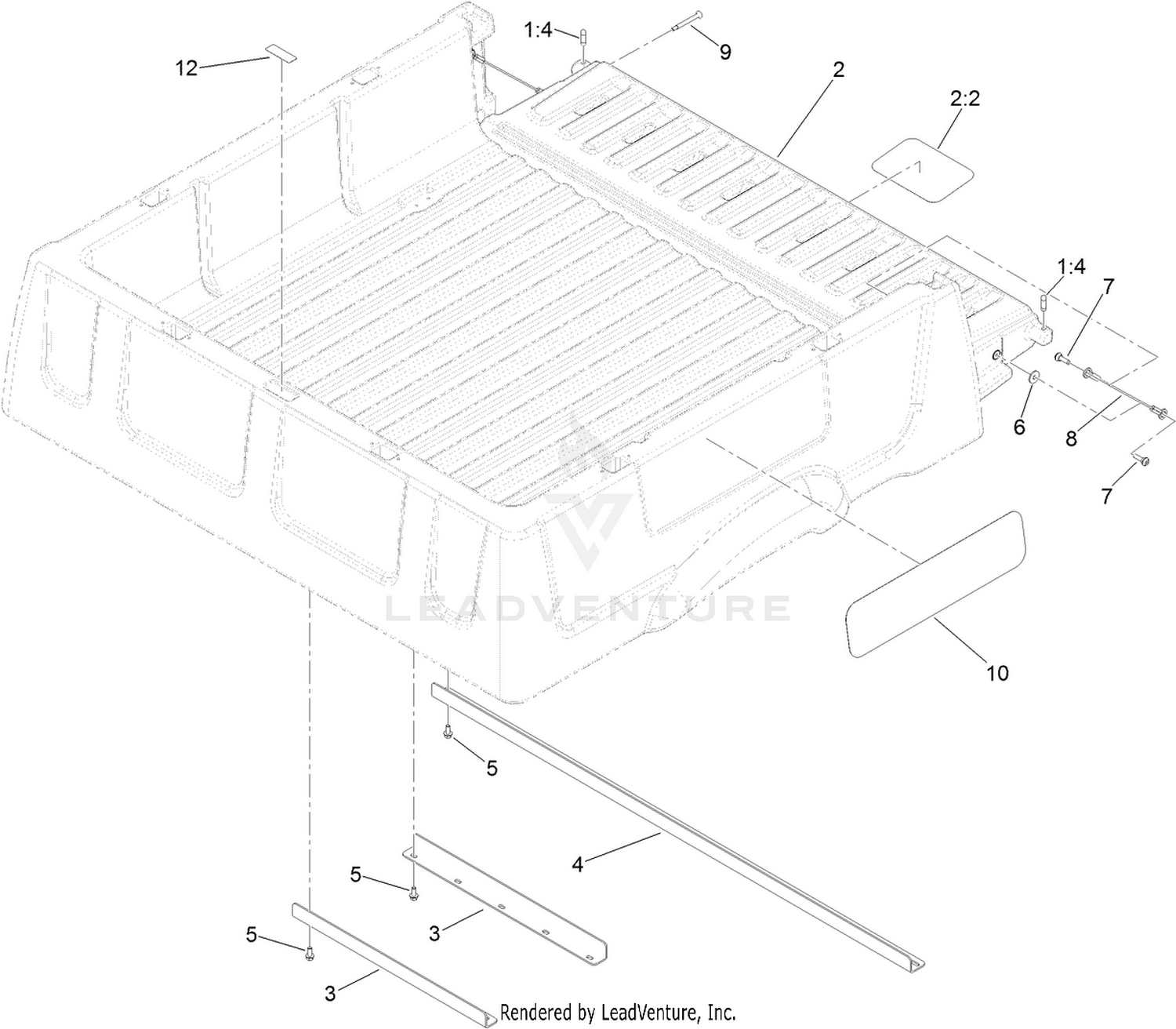 Cargo Bed and Tailgate Service Assembly No. 133-0560