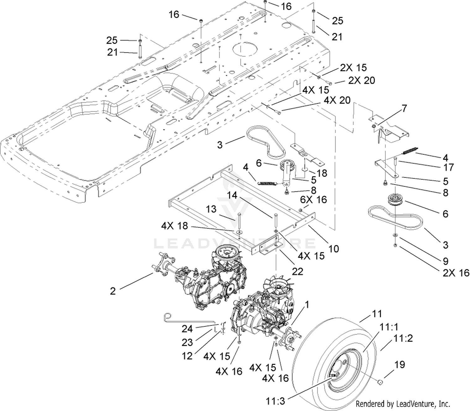Hydro and Belt Drive Assembly