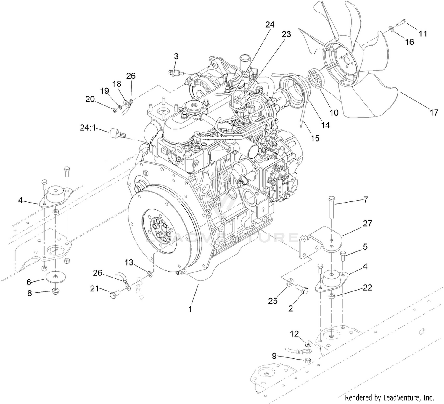Engine Mounting and Electrical Assembly