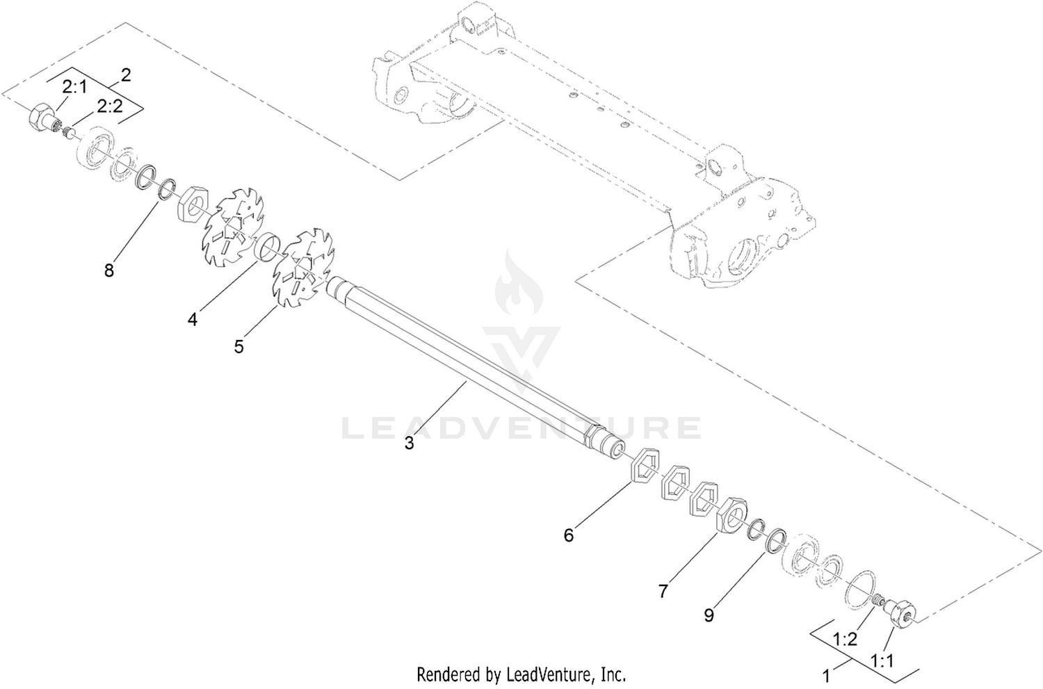 Dethatcher Reel and Drive Assembly