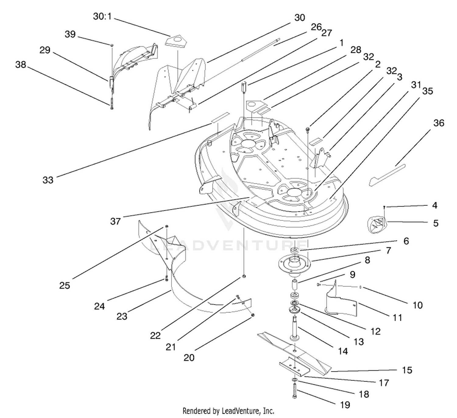 Deck Assembly (38" Cutting Unit)