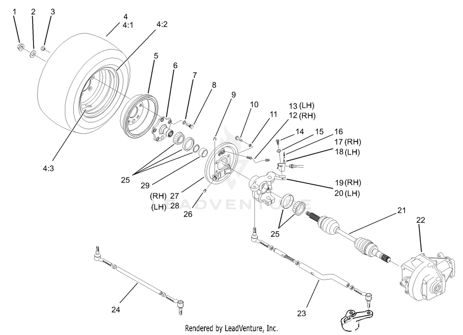 4 Wheel Drive Front Wheel Assembly  (only on: 07218)