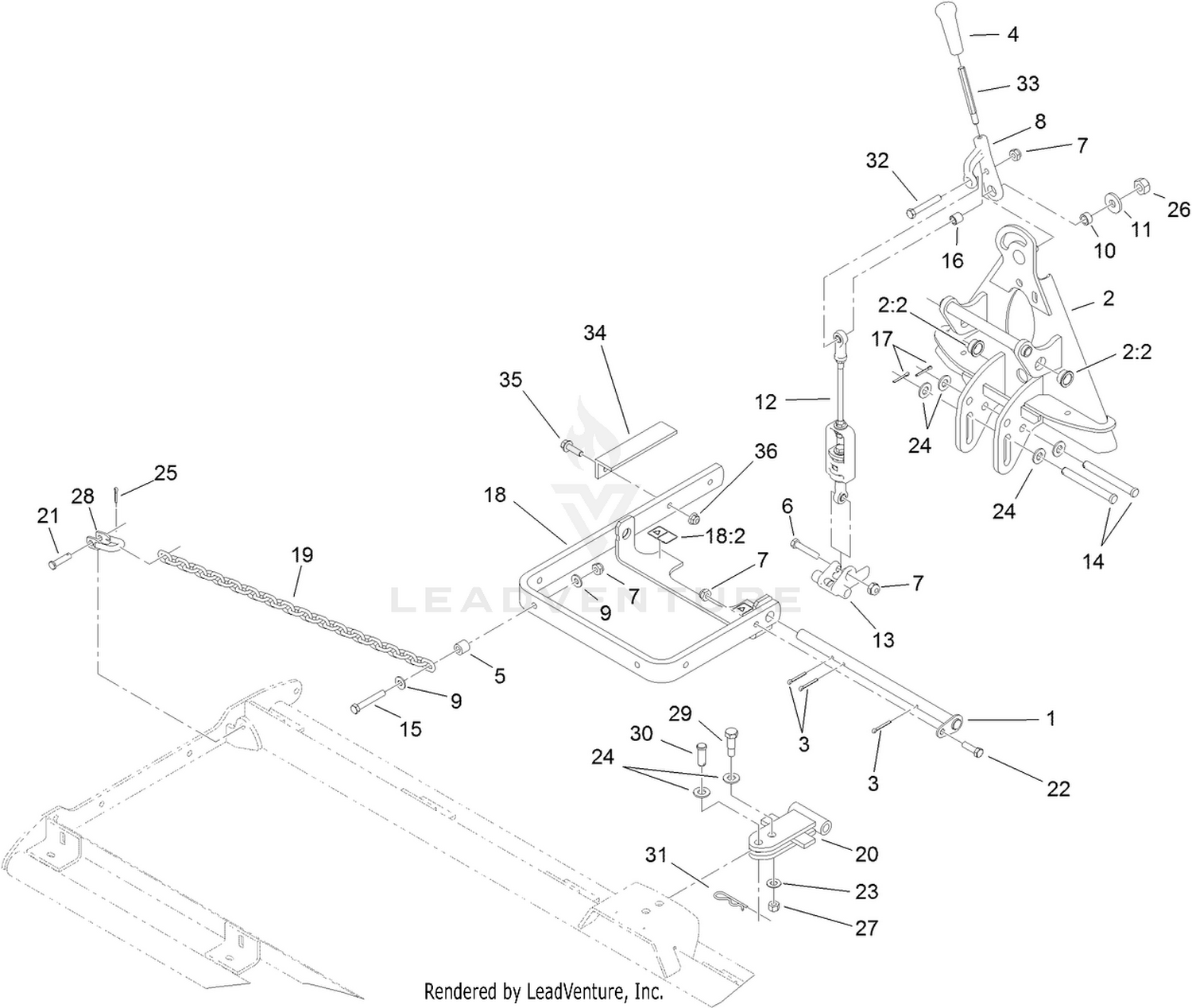 Pivot Bar and Lift Arm Assembly