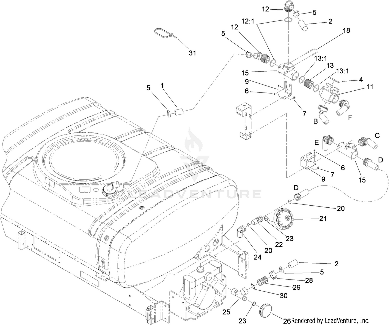 Upper Sprayer Component Assembly